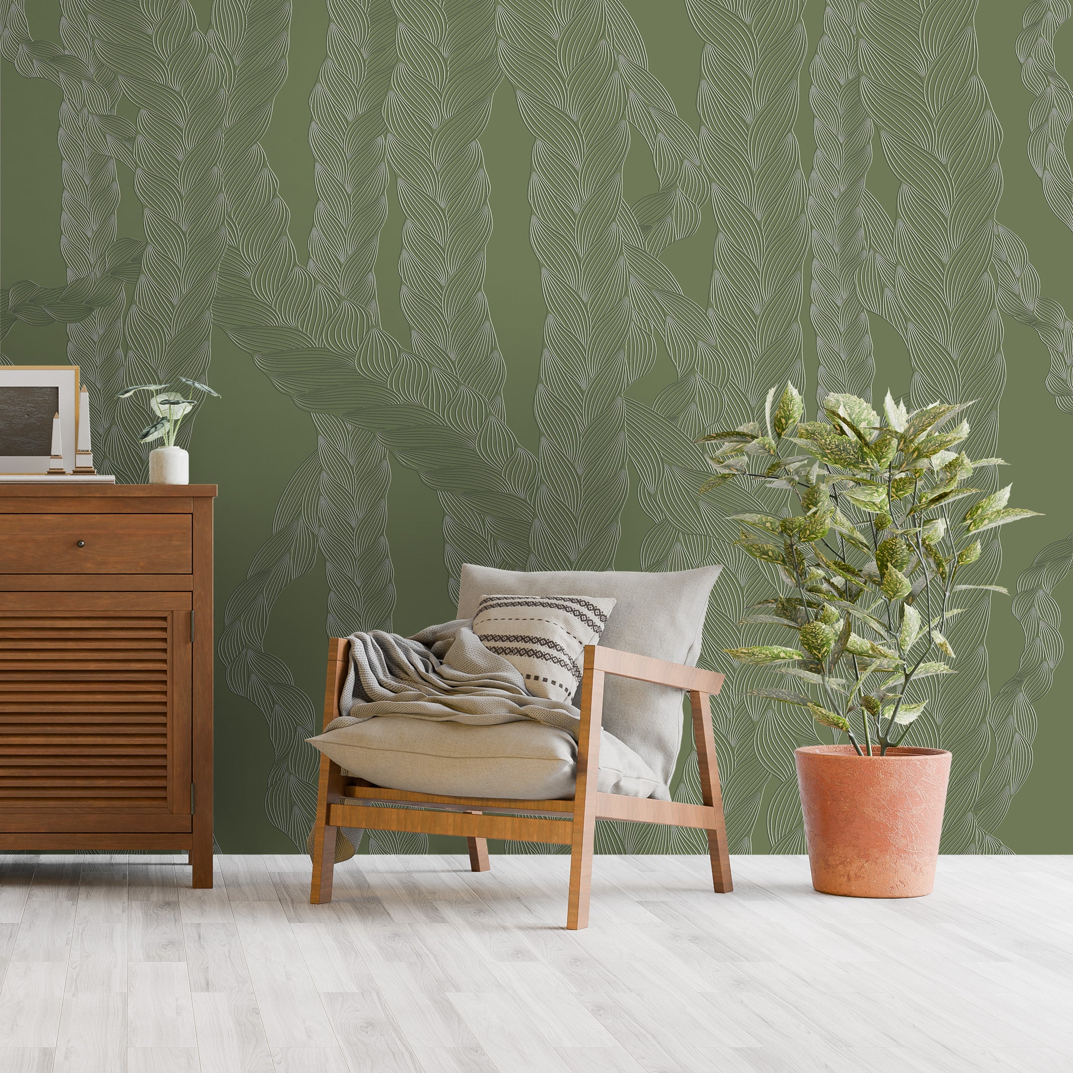3D Luminous Weave - Paintable Mural