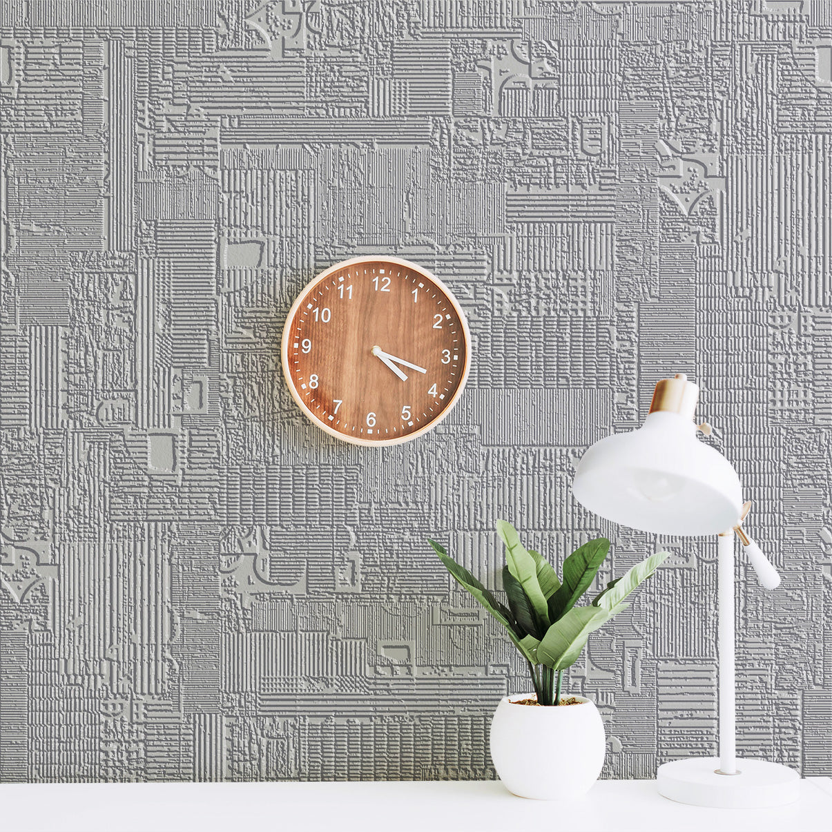 3D Digital Blueprint Facade - Paintable Mural