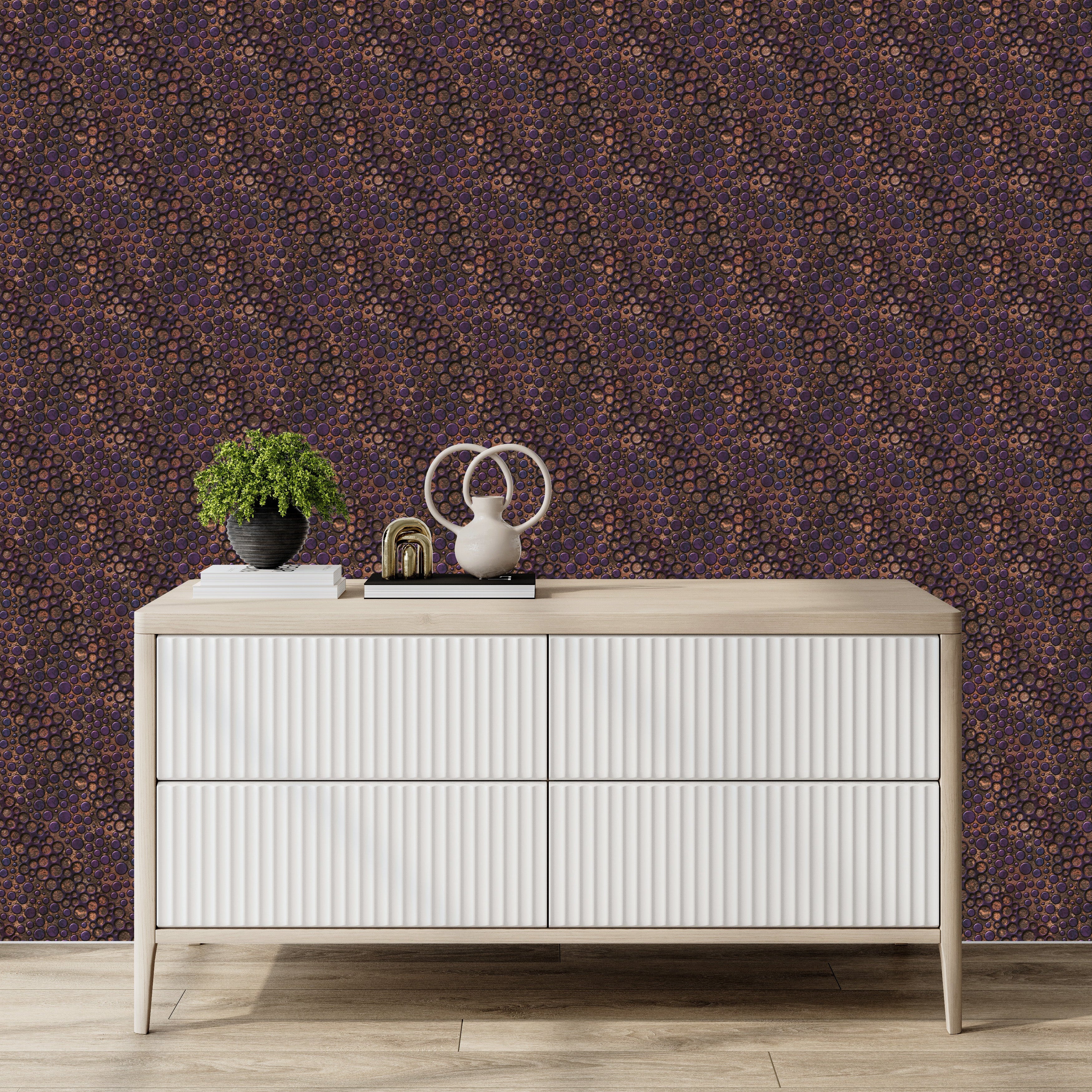 3D Metallic Bubbles - Printed Wallpaper