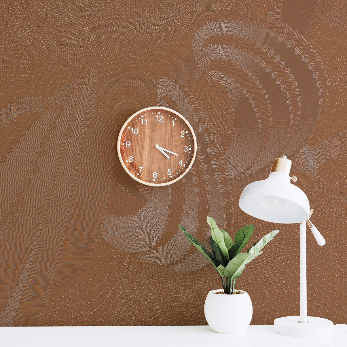 3D Geometric Flow Accent Wall - Paintable Mural