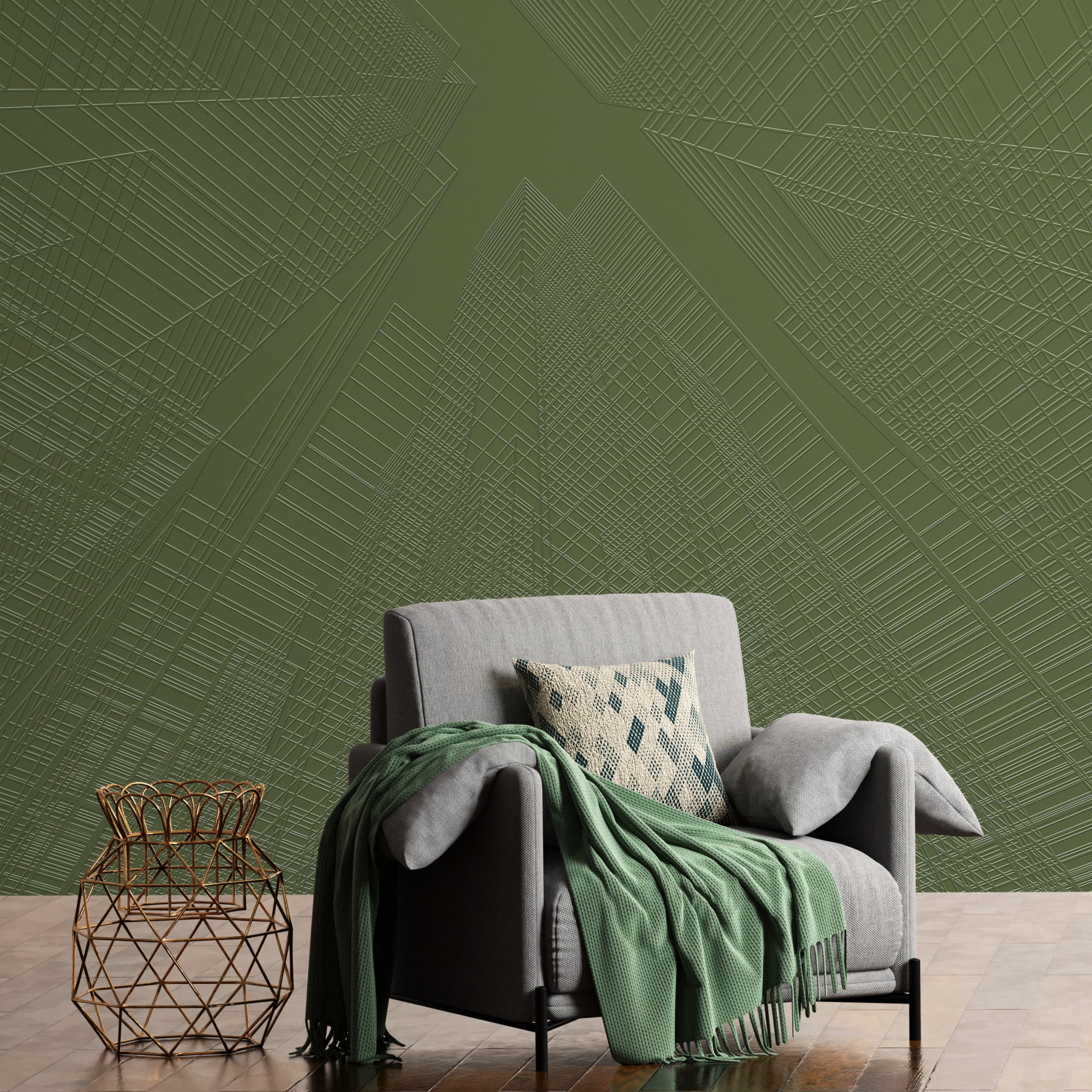 3D Abstract Architectural Patterns - Paintable Mural