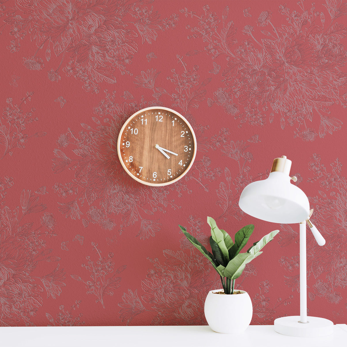 3D Flowers and Butterflies - Paintable Mural