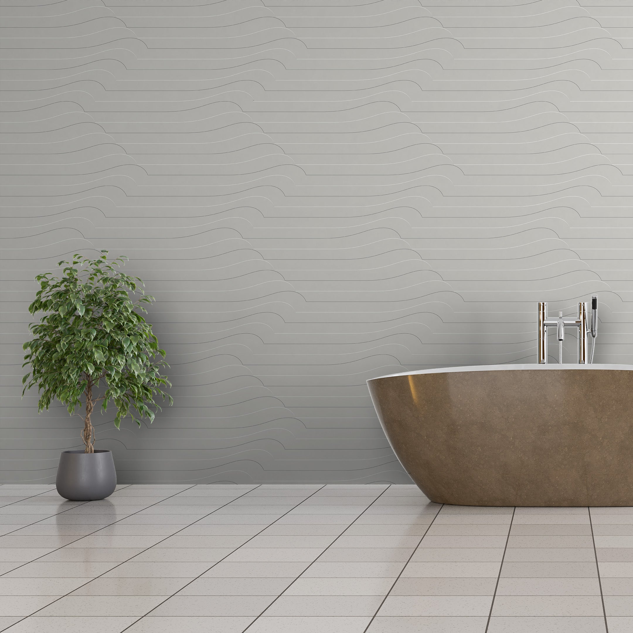 3D Kinetic Slate - Paintable Wallpaper