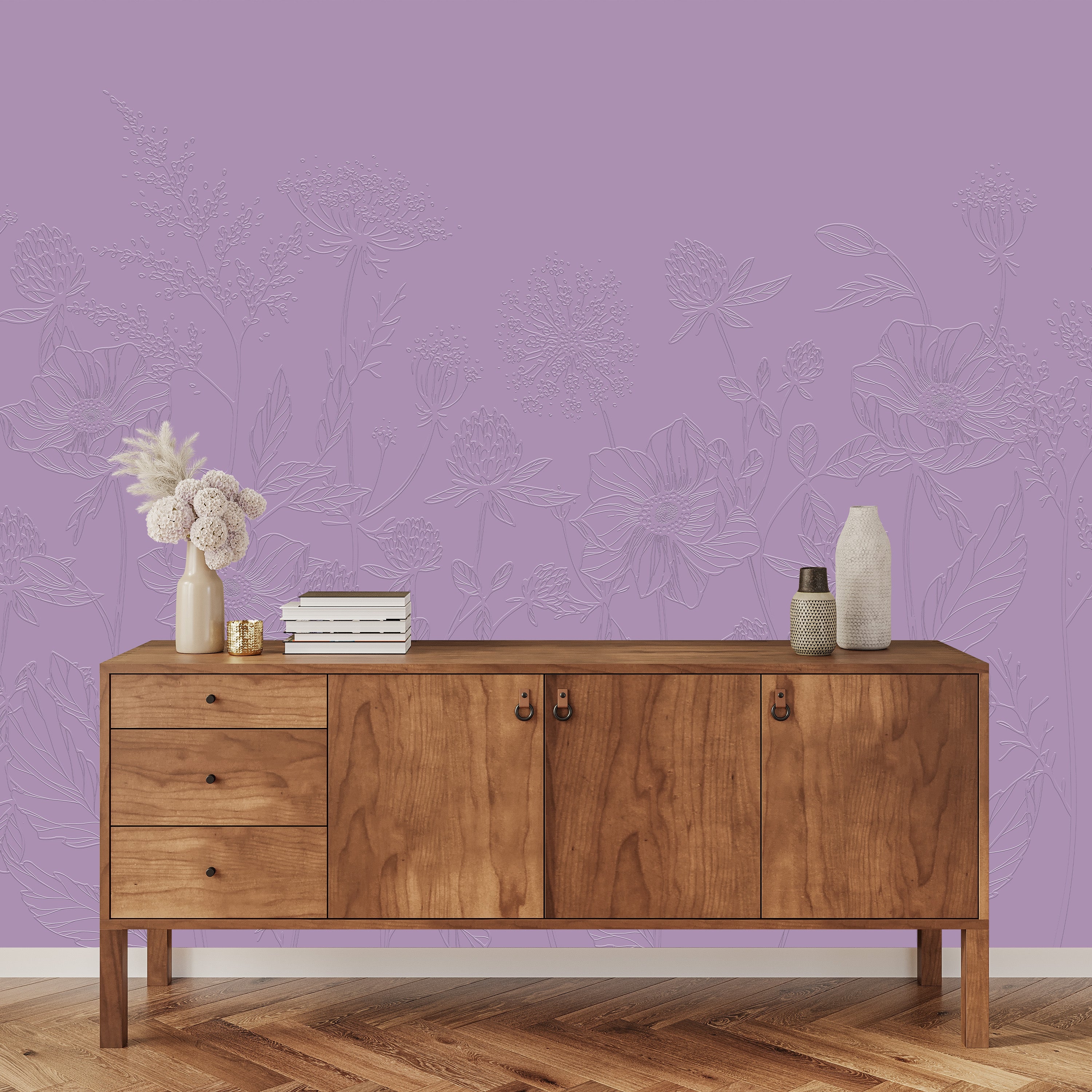 3D Wildflower Whimsy - Paintable Mural