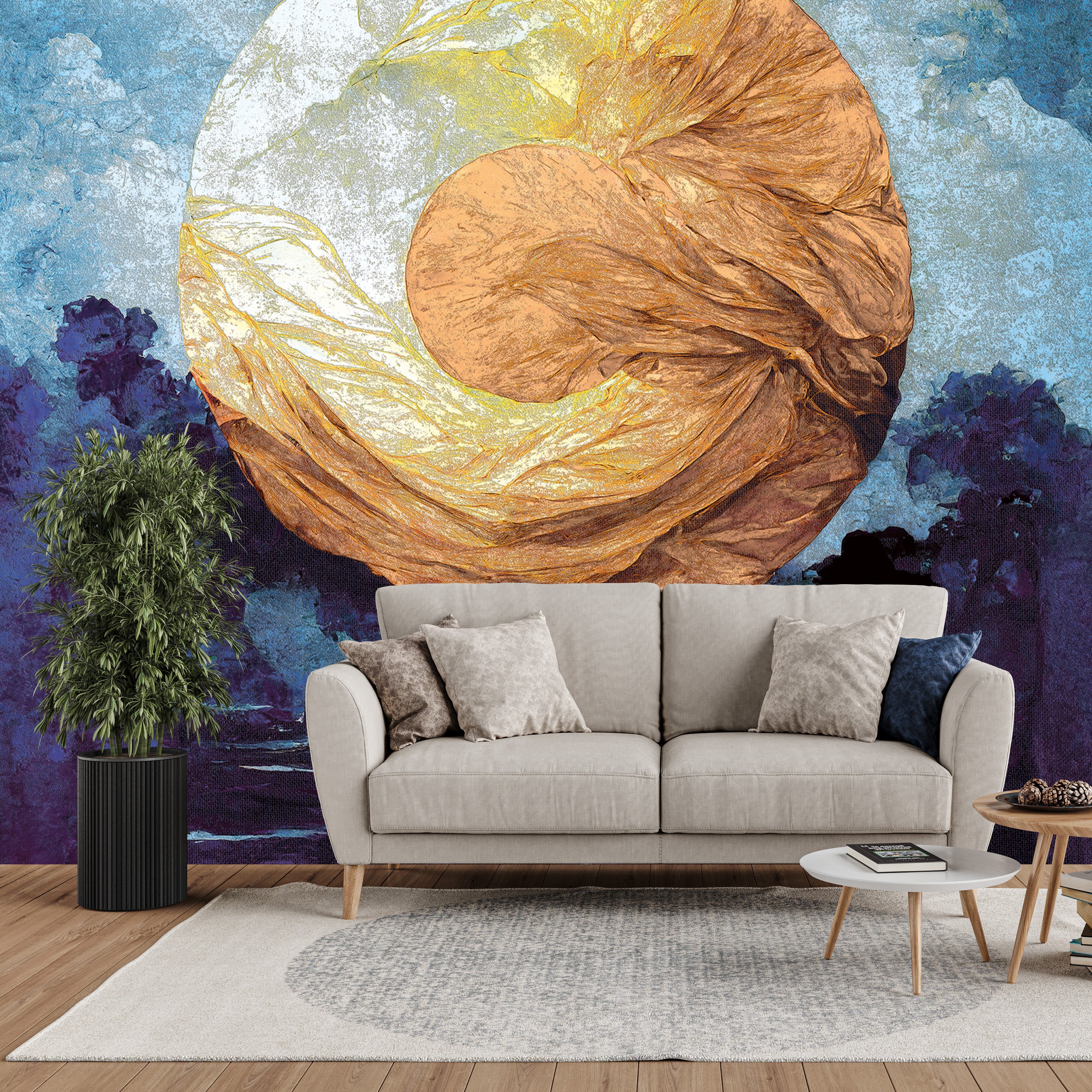 3D Radiant Sunrise - Printed Mural