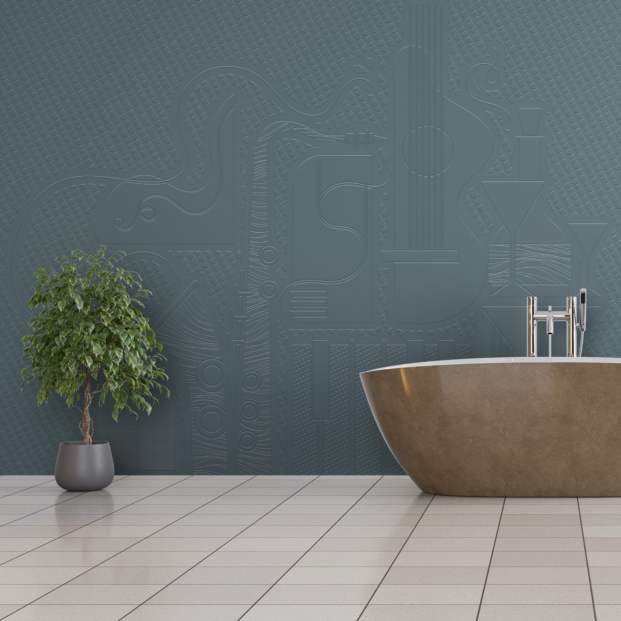 3D Nocturne Rhythms - Paintable Mural