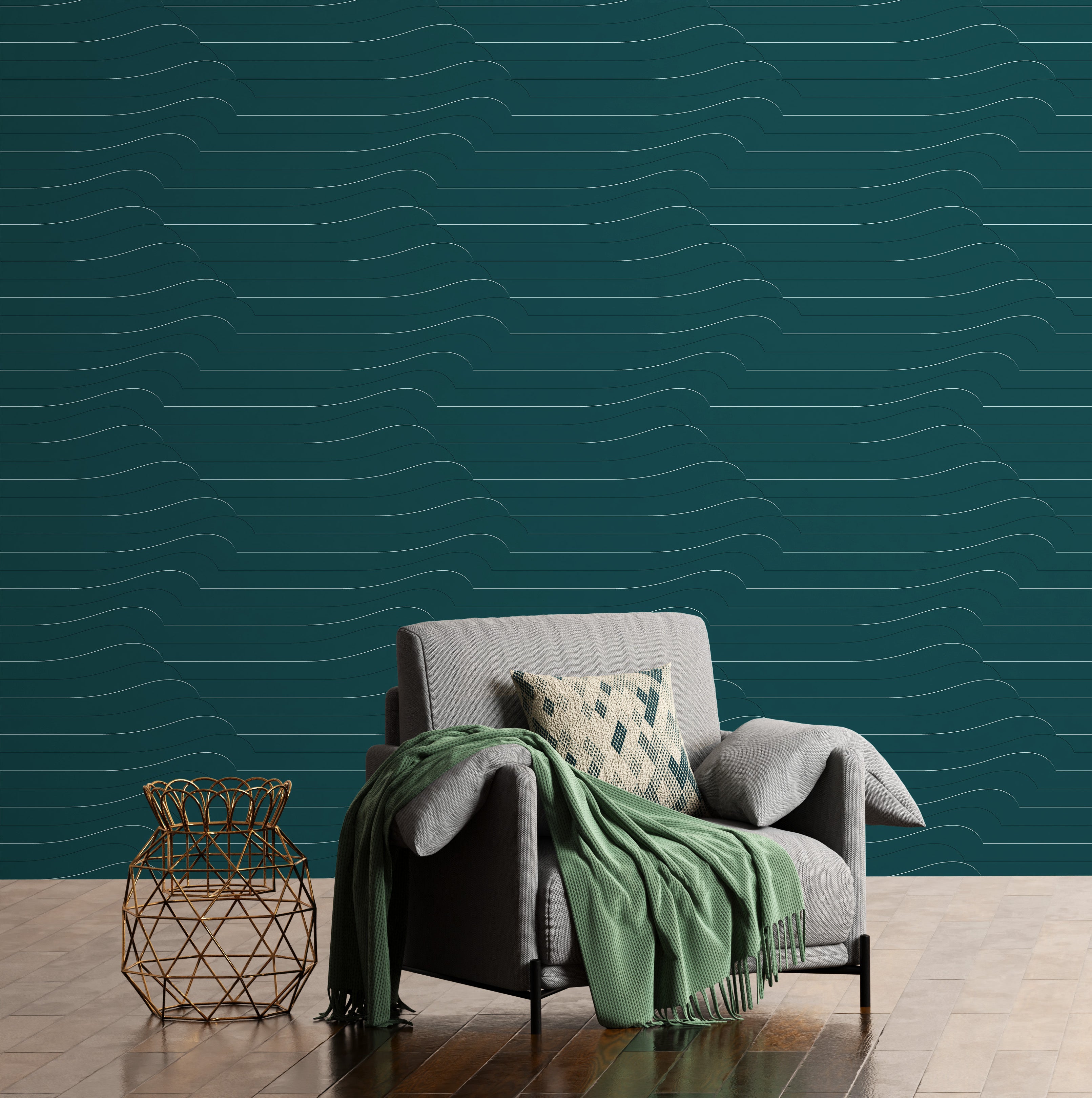 3D Kinetic Slate - Paintable Wallpaper