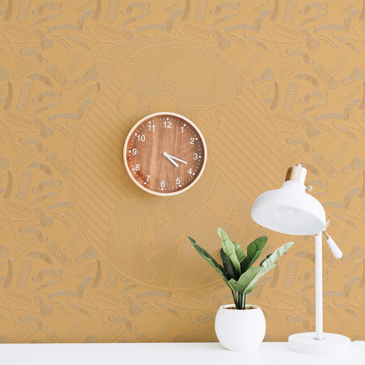 3D Vintage Grooming Tapestry - Paintable Mural