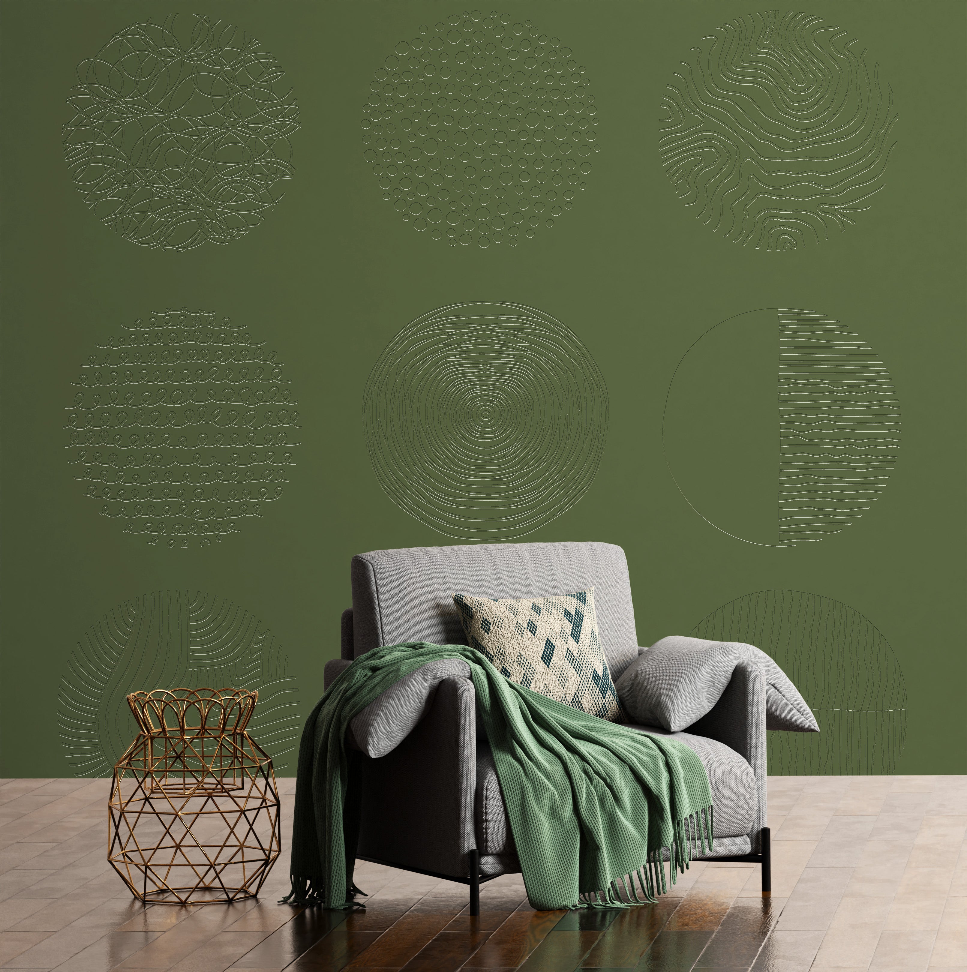 3D Nine Views Abstract - Paintable Wallpaper