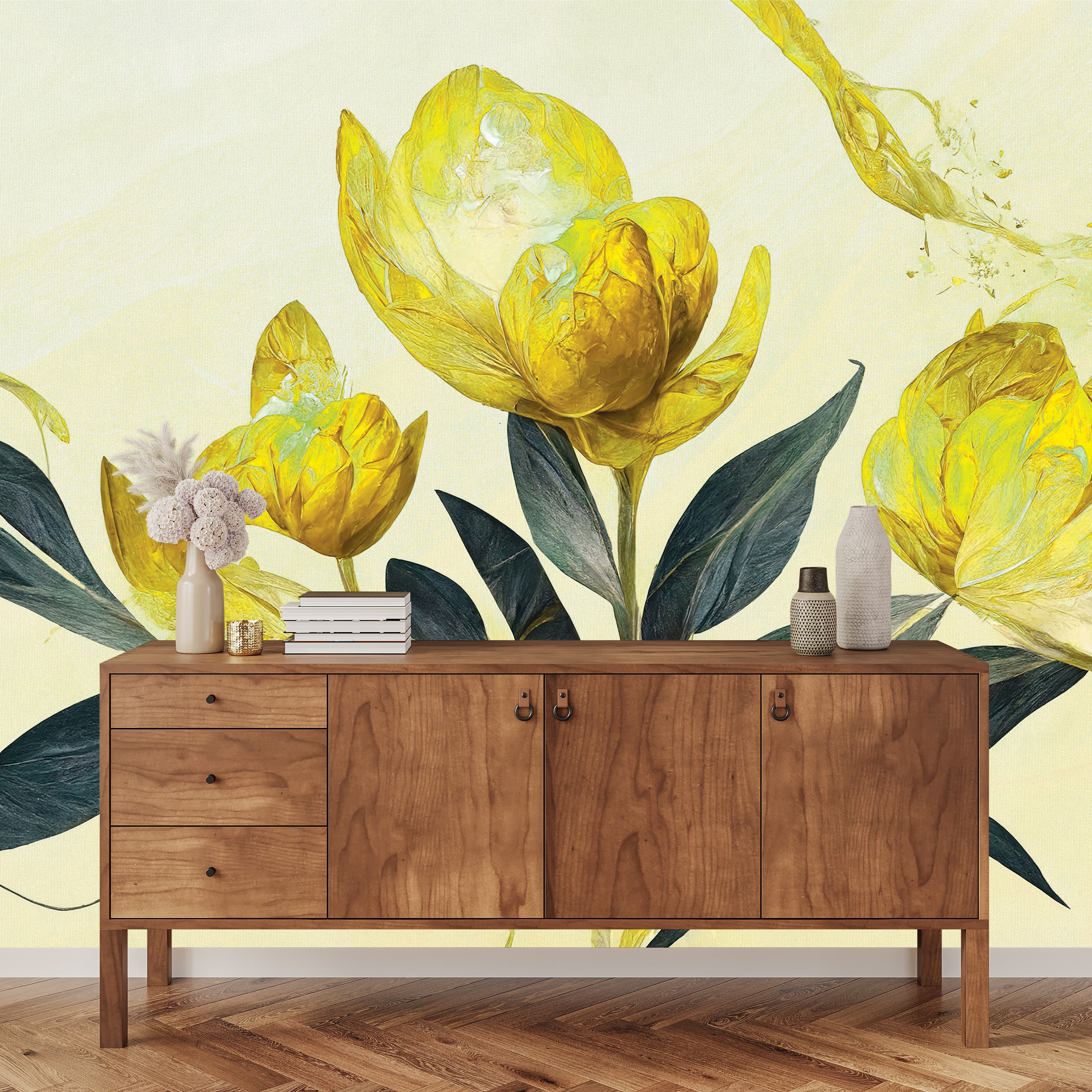 3D Floral Radiance - Printed Mural
