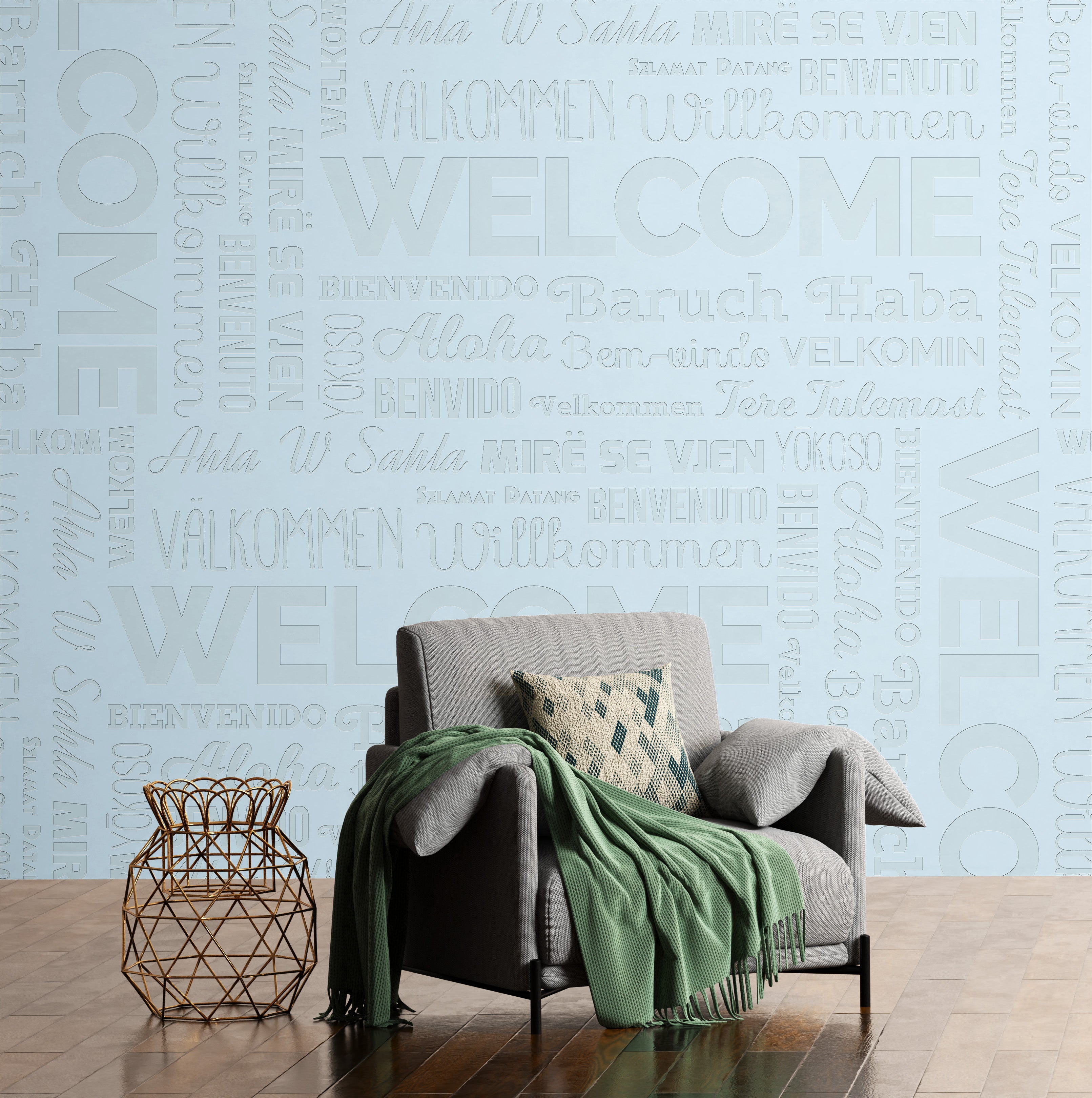 3D Global Welcome - Paintable Mural