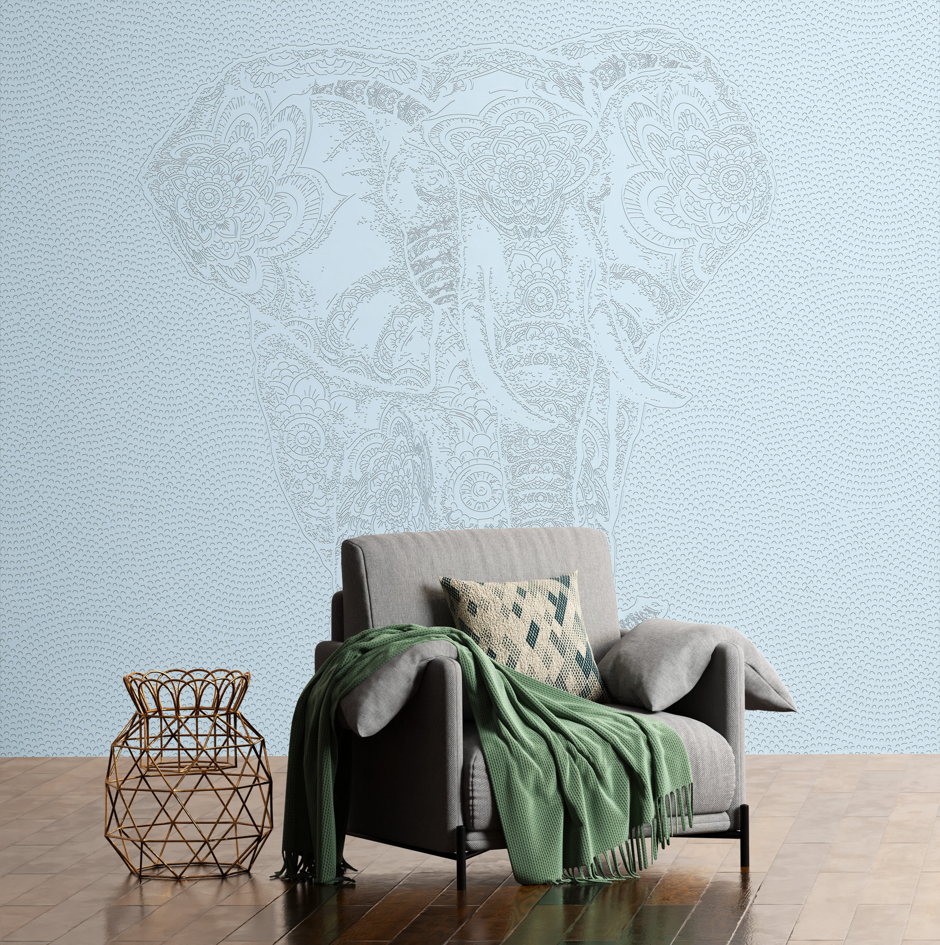 3D Guardian of Serenity - Paintable Mural