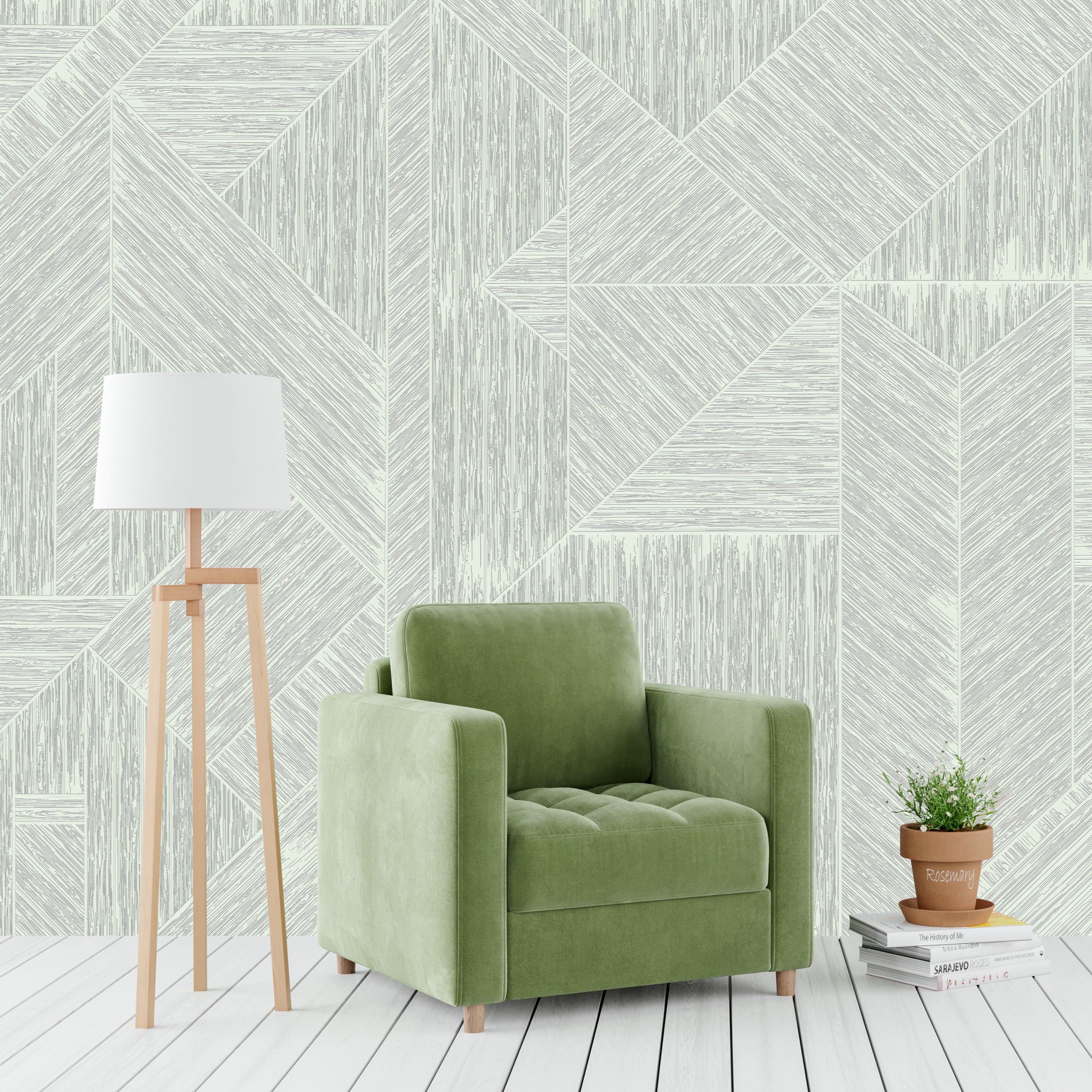 3D Chevron Elegance - Paintable Mural