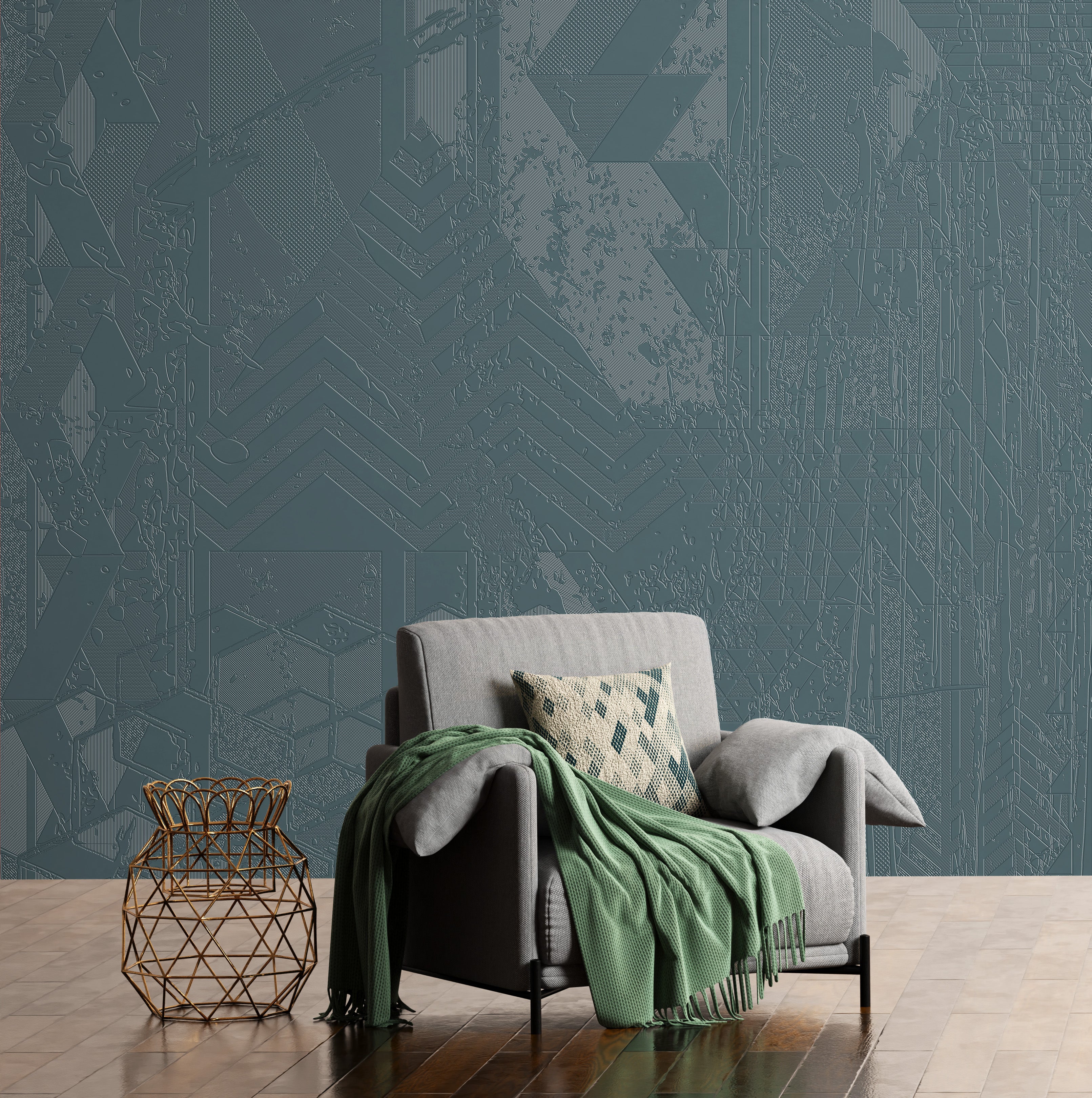 3D Digital Fracture - Paintable Mural