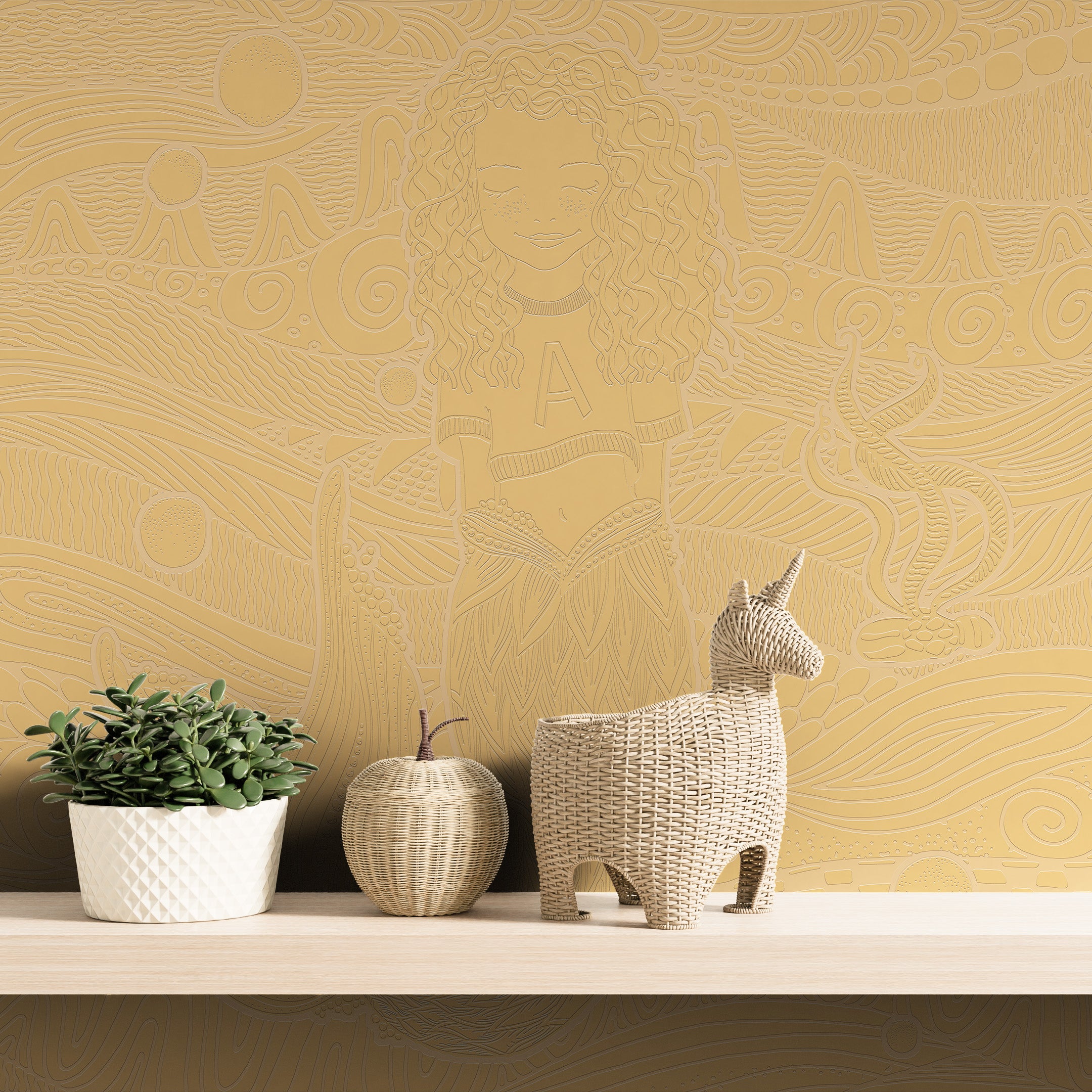 3D Dreamy Mermaid - Paintable Mural