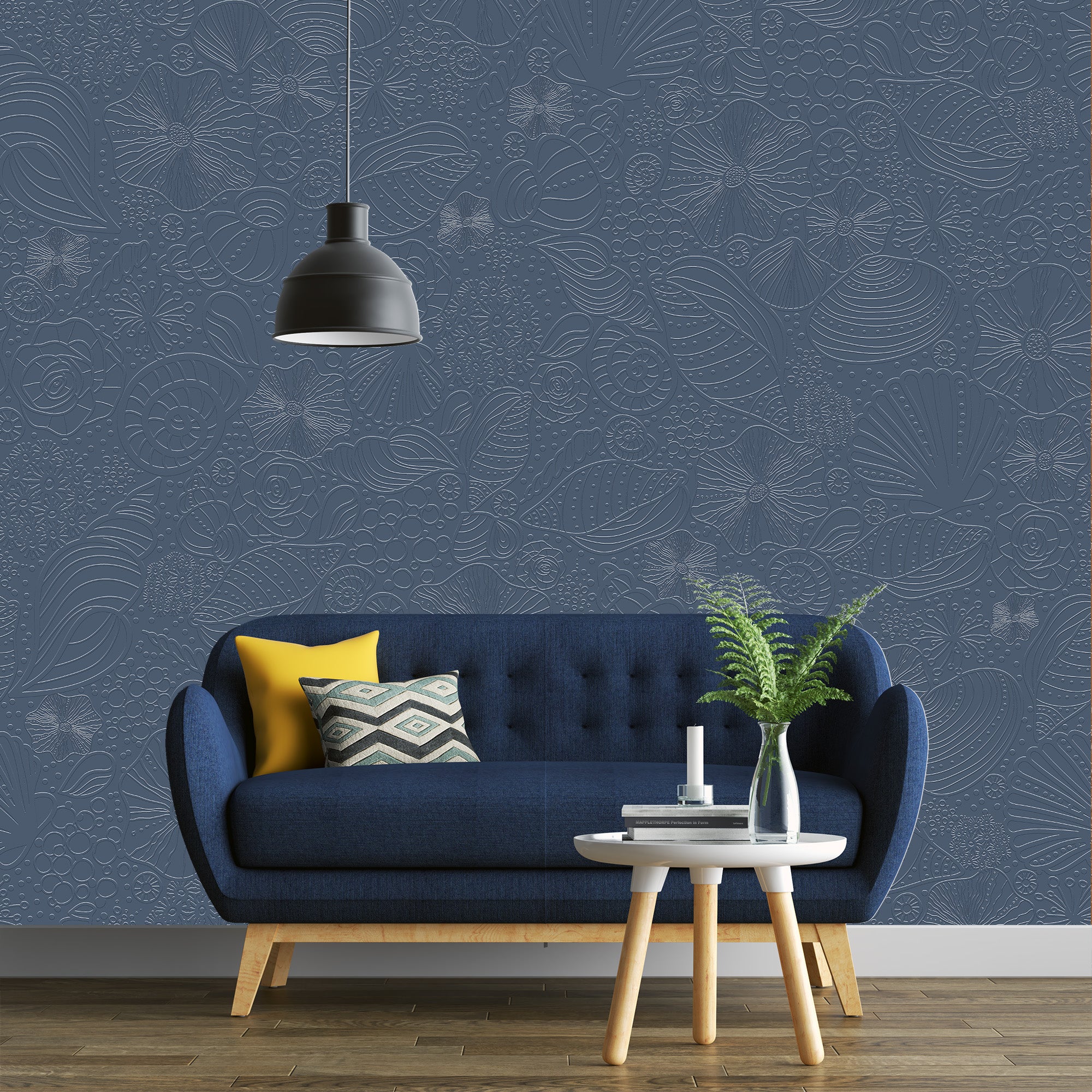 3D Seashell Harmony - Paintable Mural