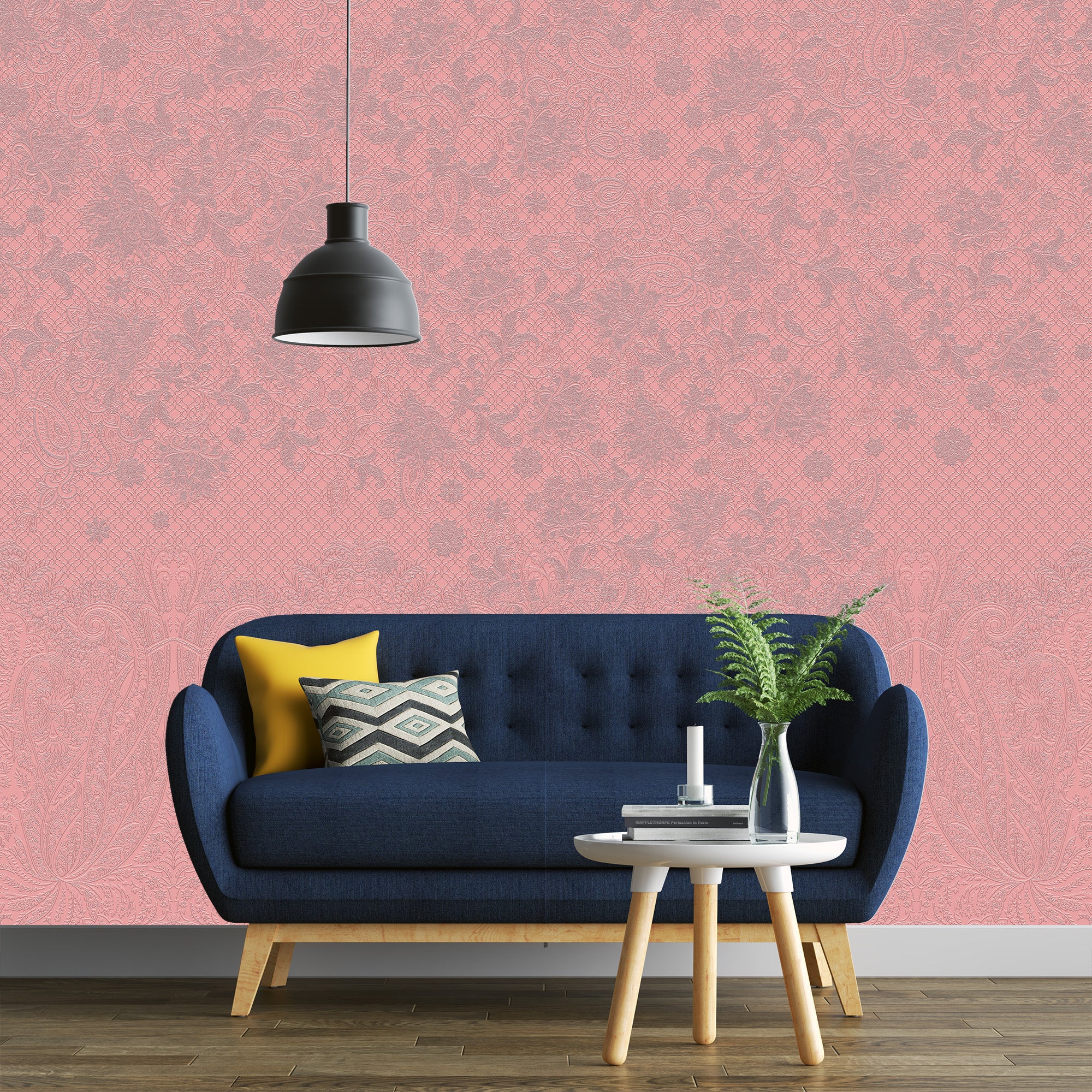 3D Kashmir Floral Tapestry - Paintable Mural