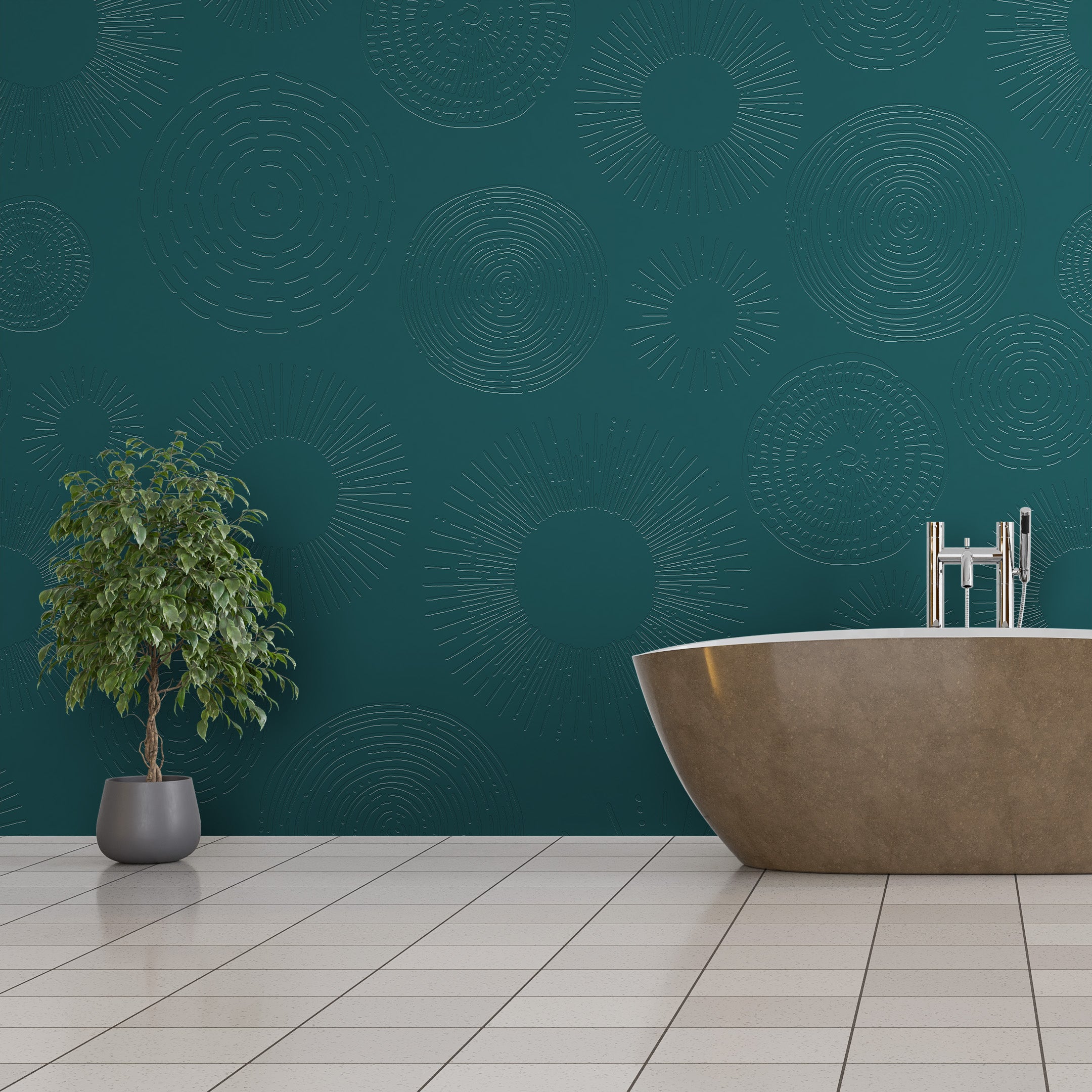 3D Sunburst Galaxy - Paintable Mural