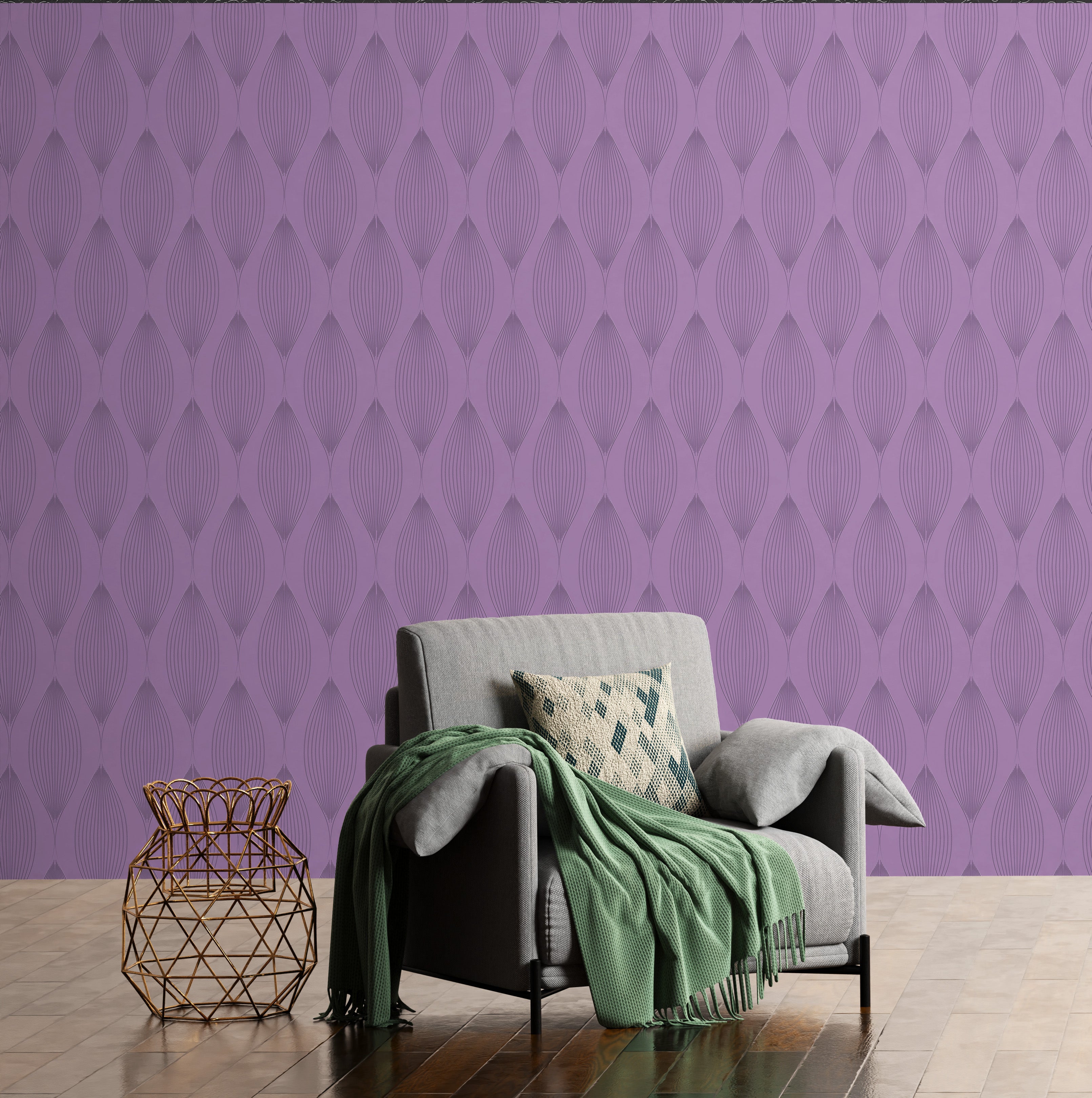 3D Minimalist Stem Rhythm - Paintable Wallpaper