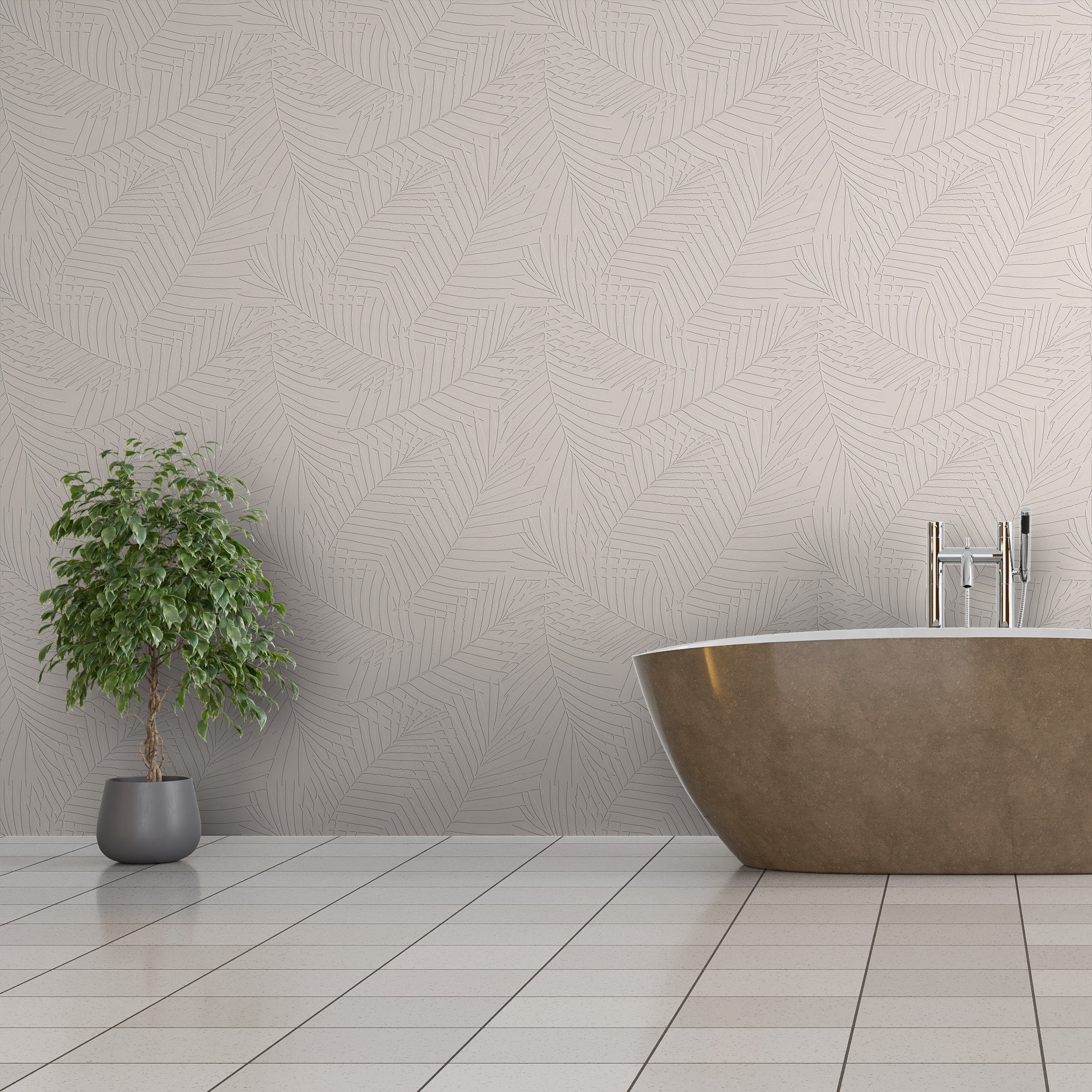 3D Etched Blossom Field - Paintable Wallpaper
