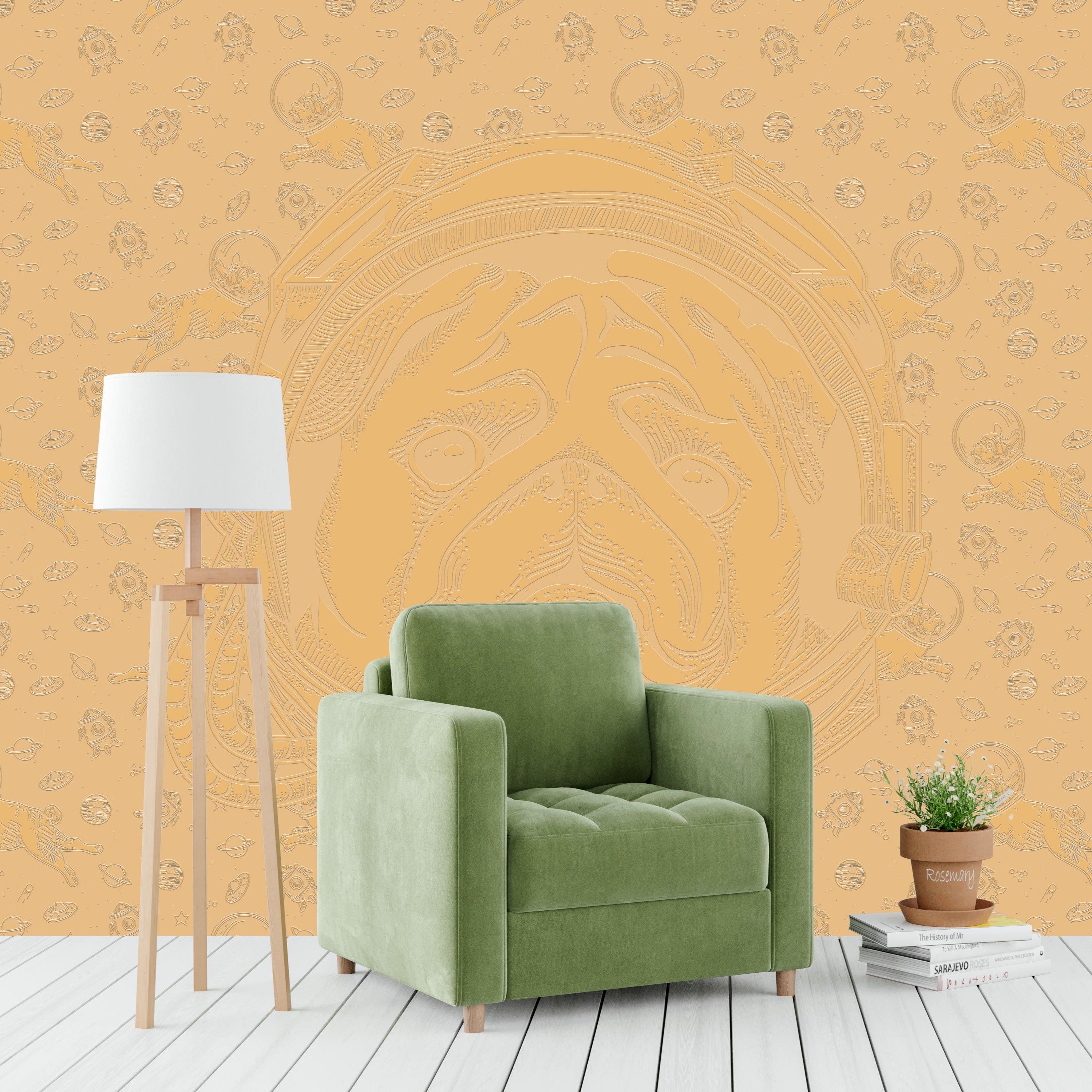 3D Cosmic Puppy - Paintable Mural