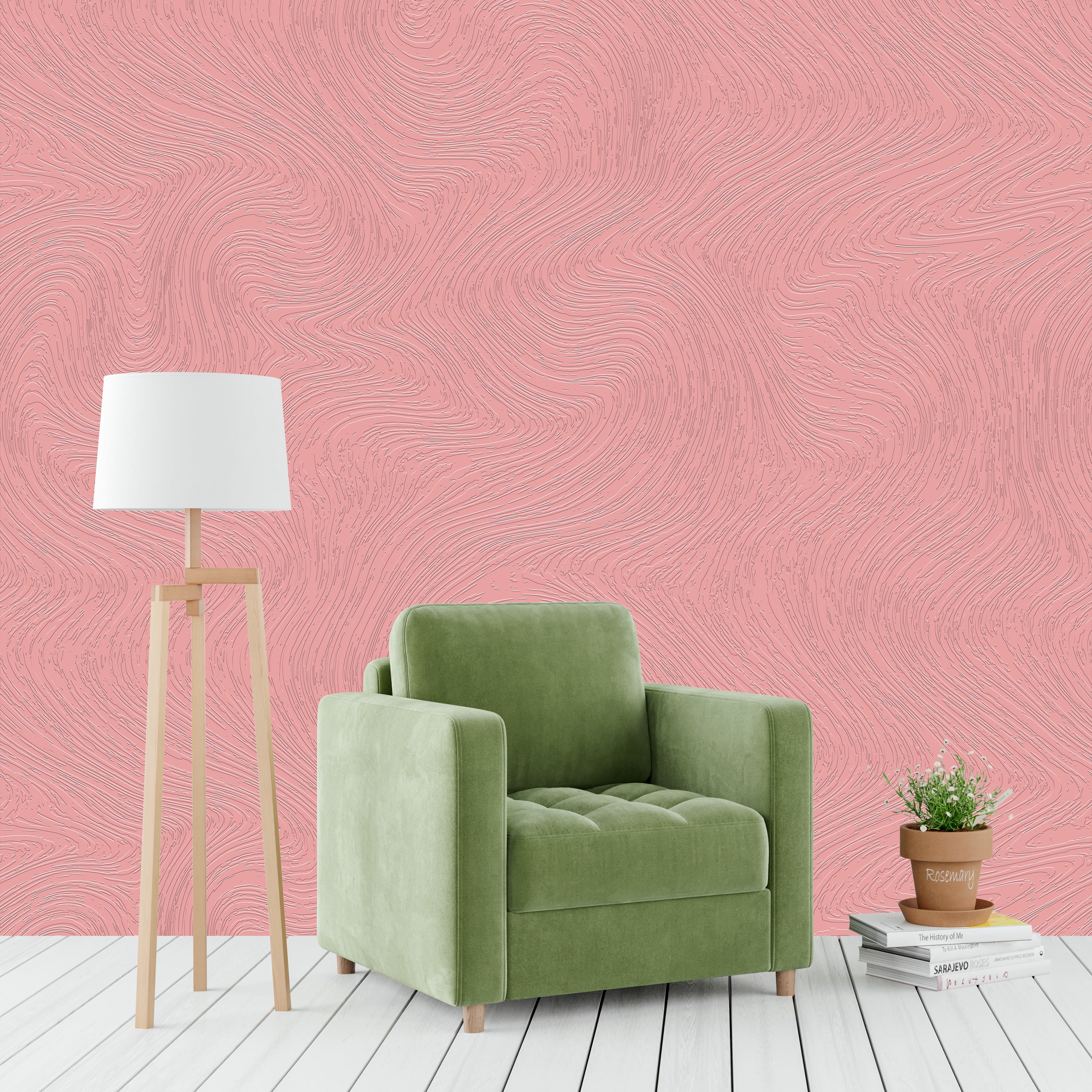 3D Marbled Motion - Paintable Mural
