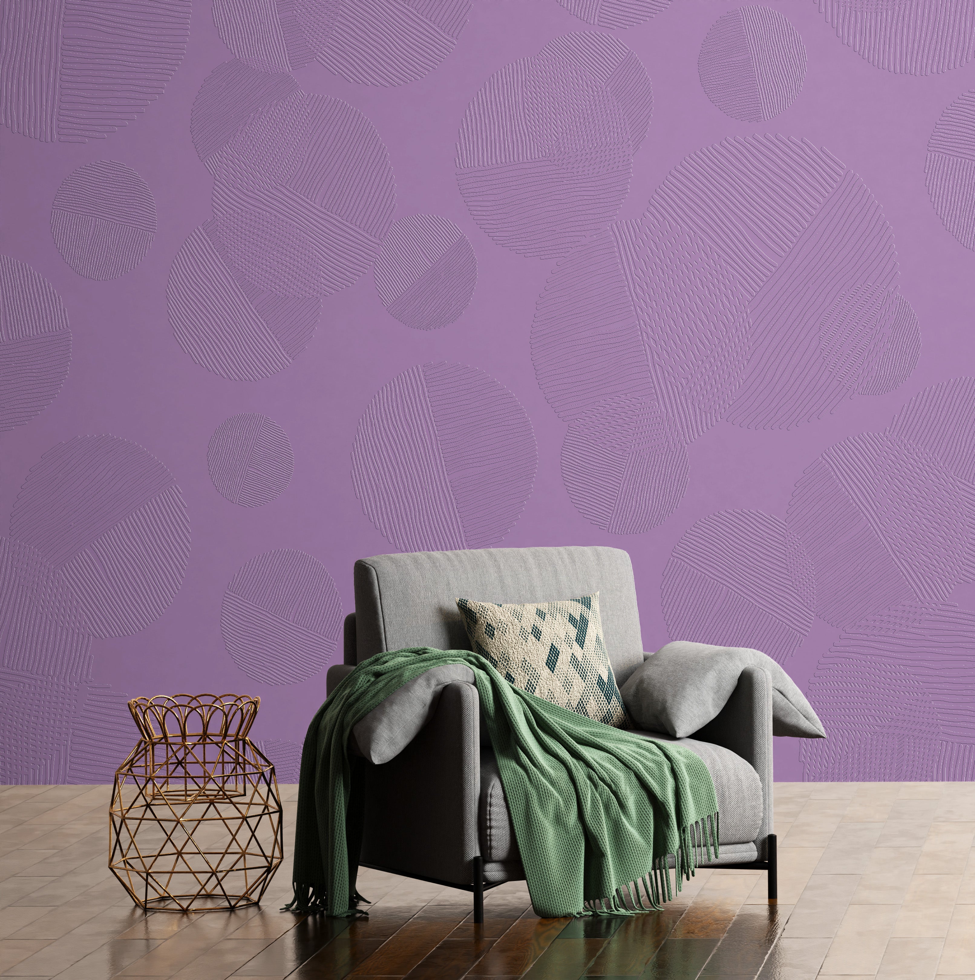 3D Rhythmic Circle Path - Paintable Wallpaper