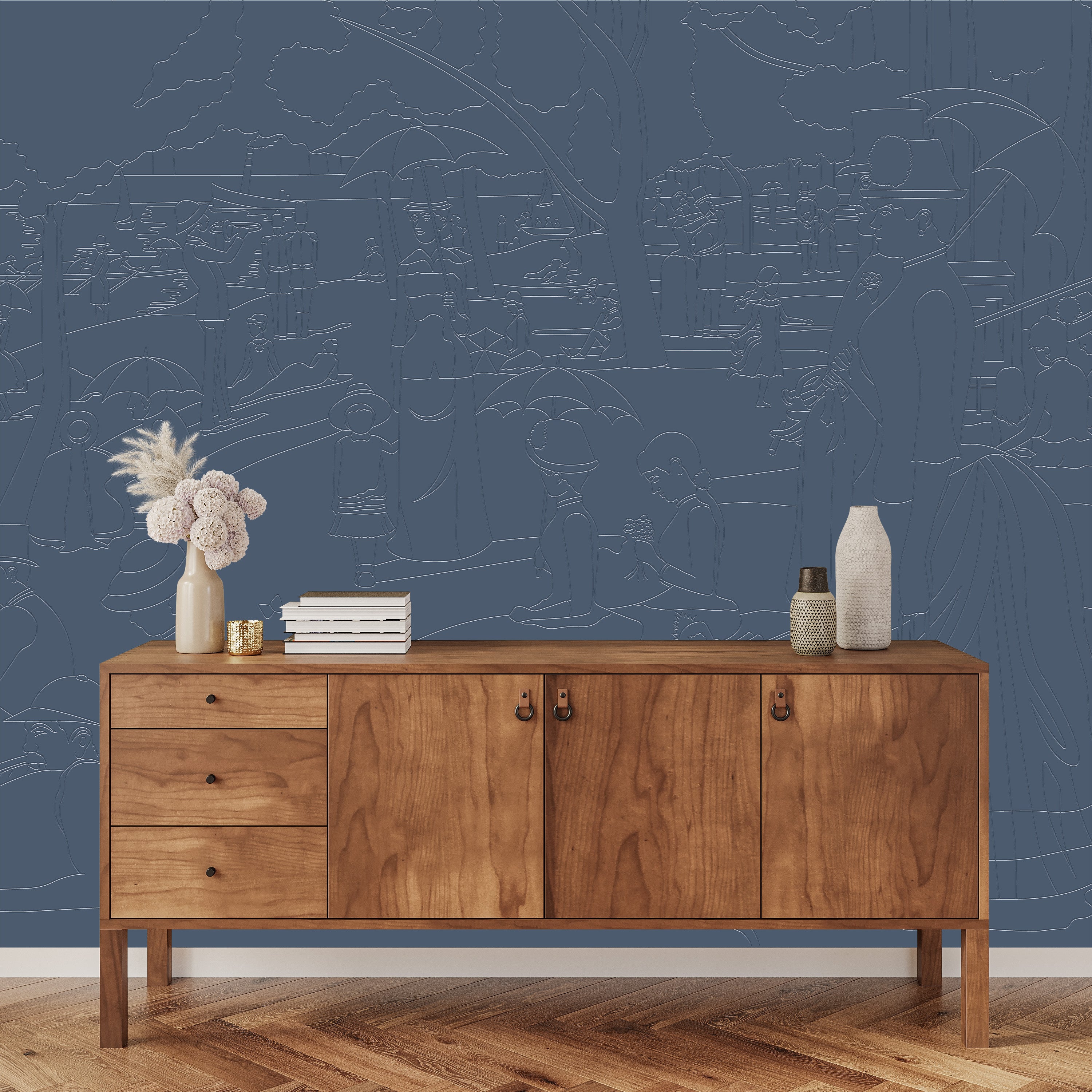 3D Parisian Promenade - Paintable Mural