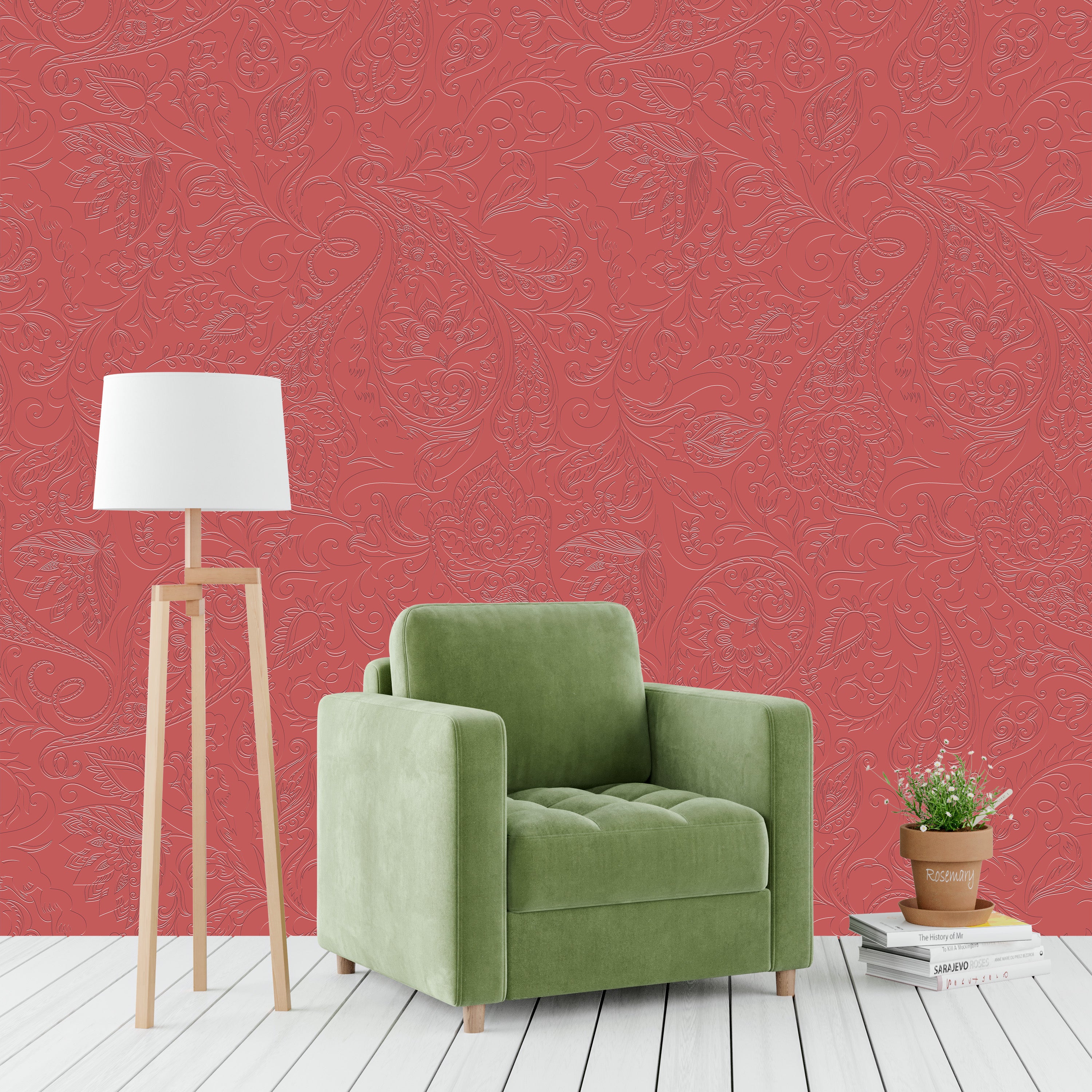 3D Heritage Henna - Paintable Wallpaper