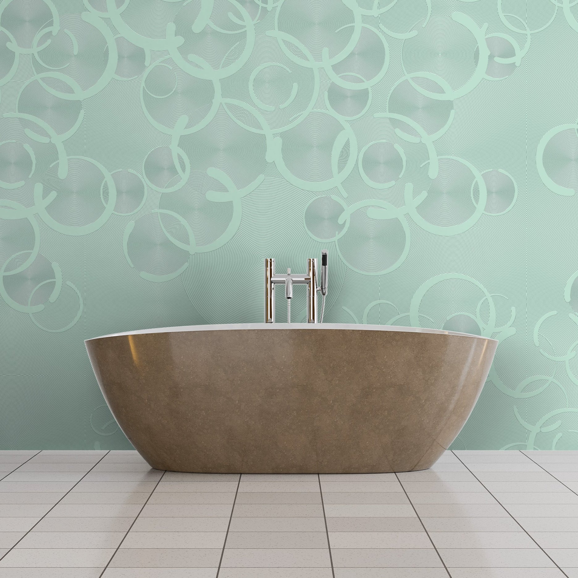 3D Contemporary Circular Motion - Paintable Mural