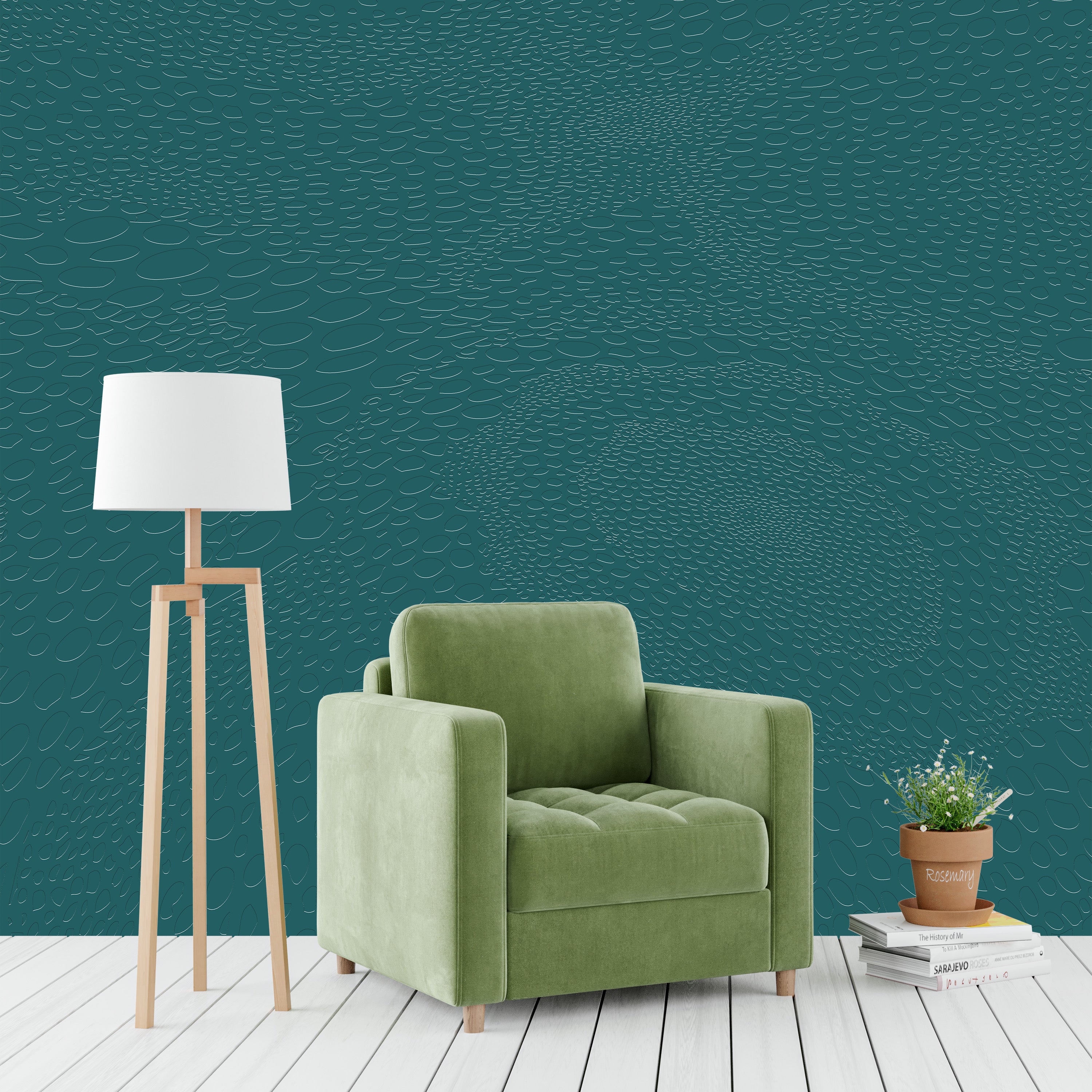 3D Aquatic Scales - Paintable Mural