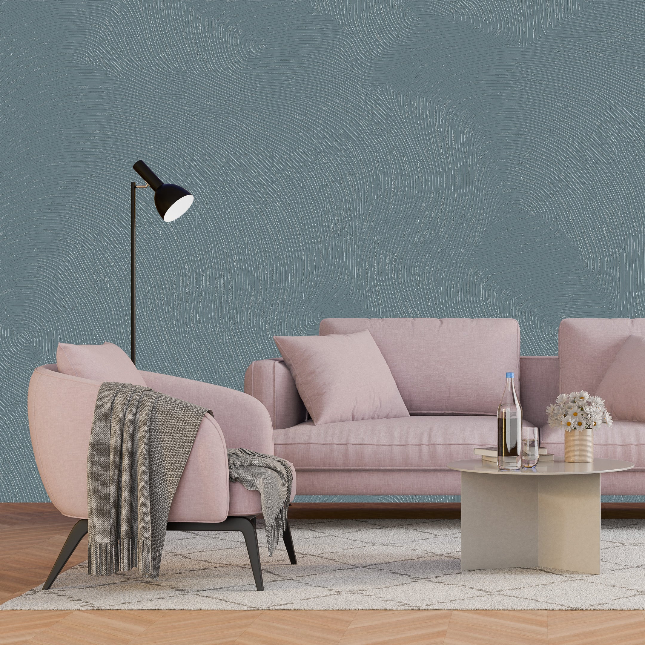 3D Organic Scribbles - Paintable Mural