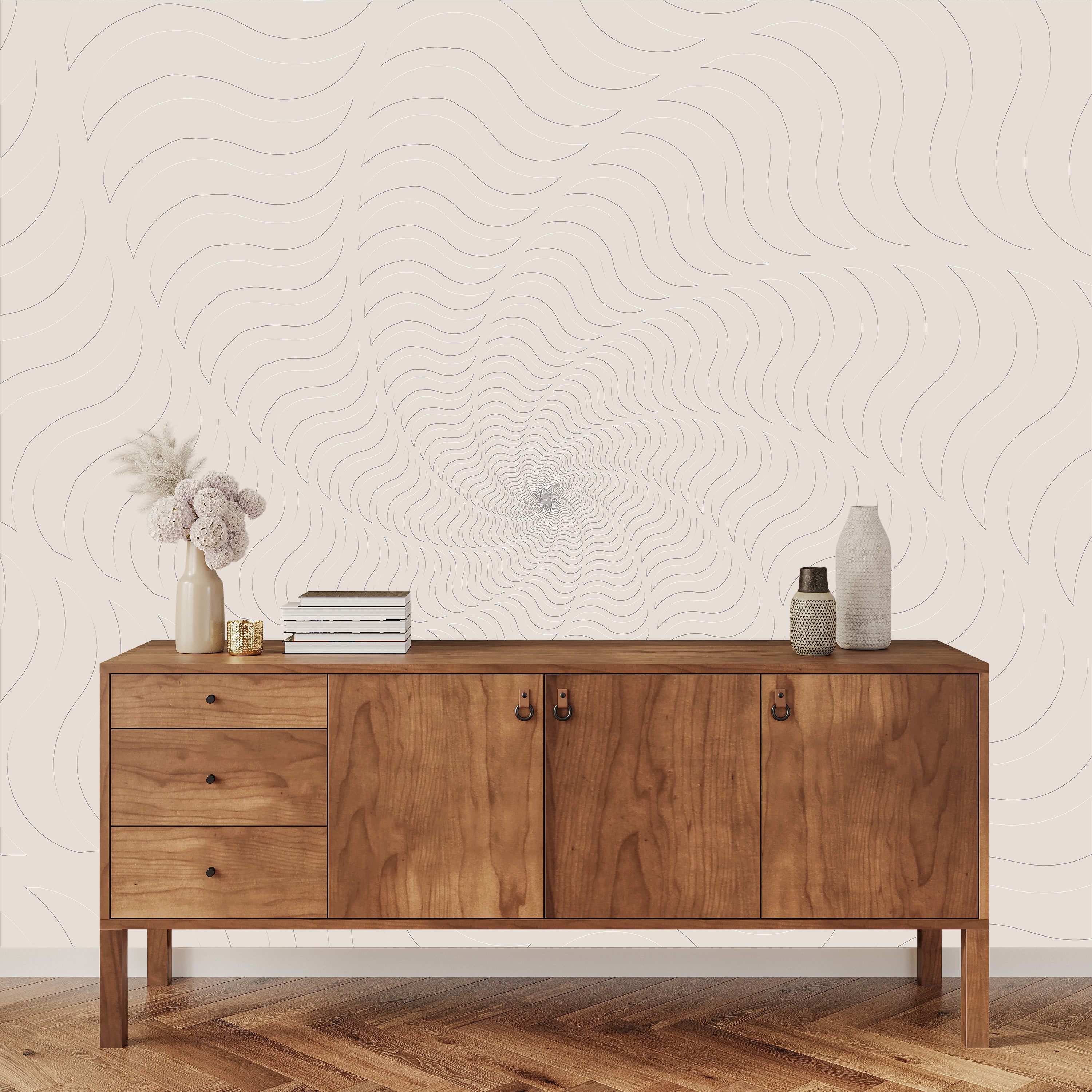 3D Hypnotic Swirl - Paintable Mural