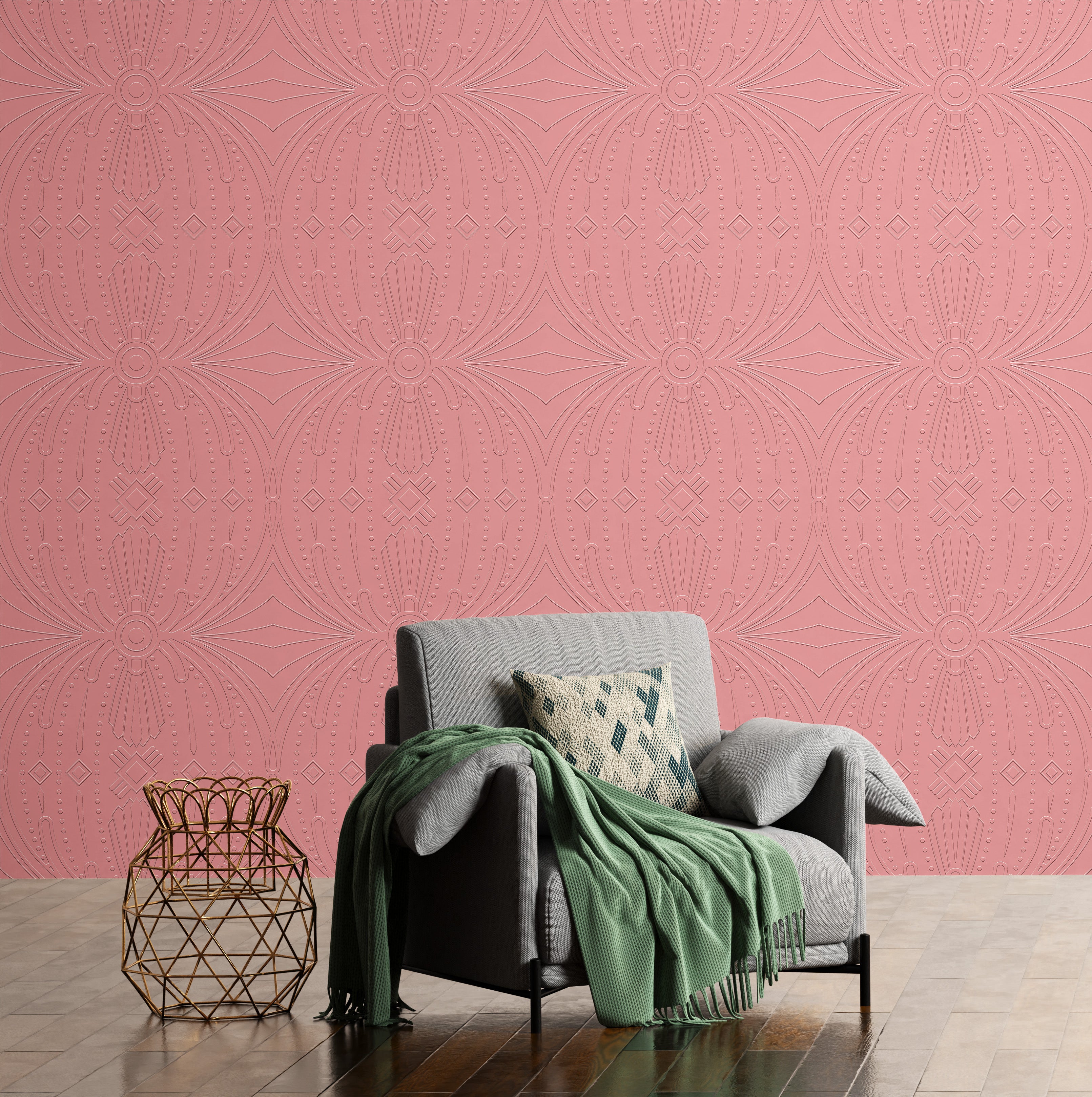 3D Radial Prism Bloom - Paintable Wallpaper