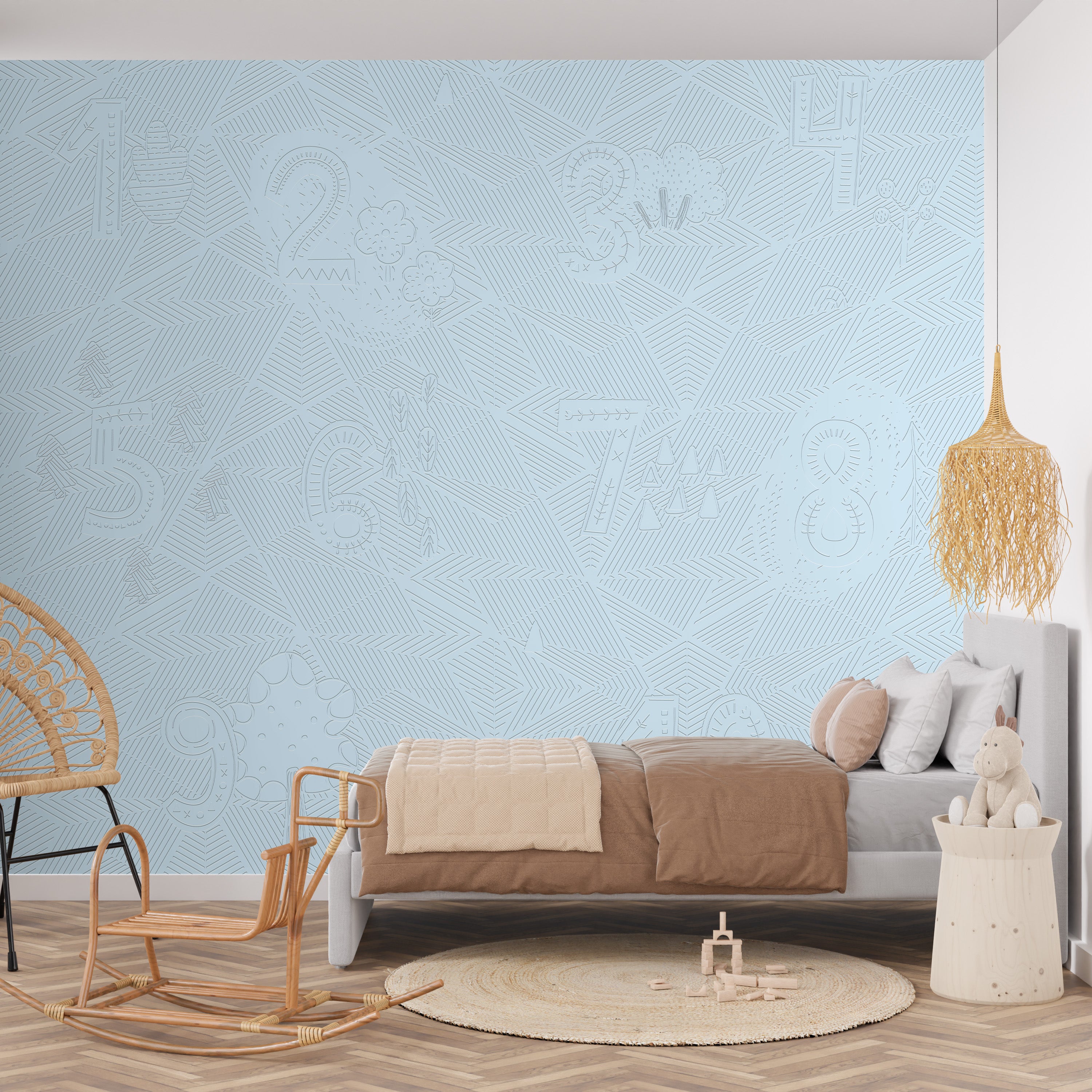 3D Count & Create Playroom - Paintable Mural