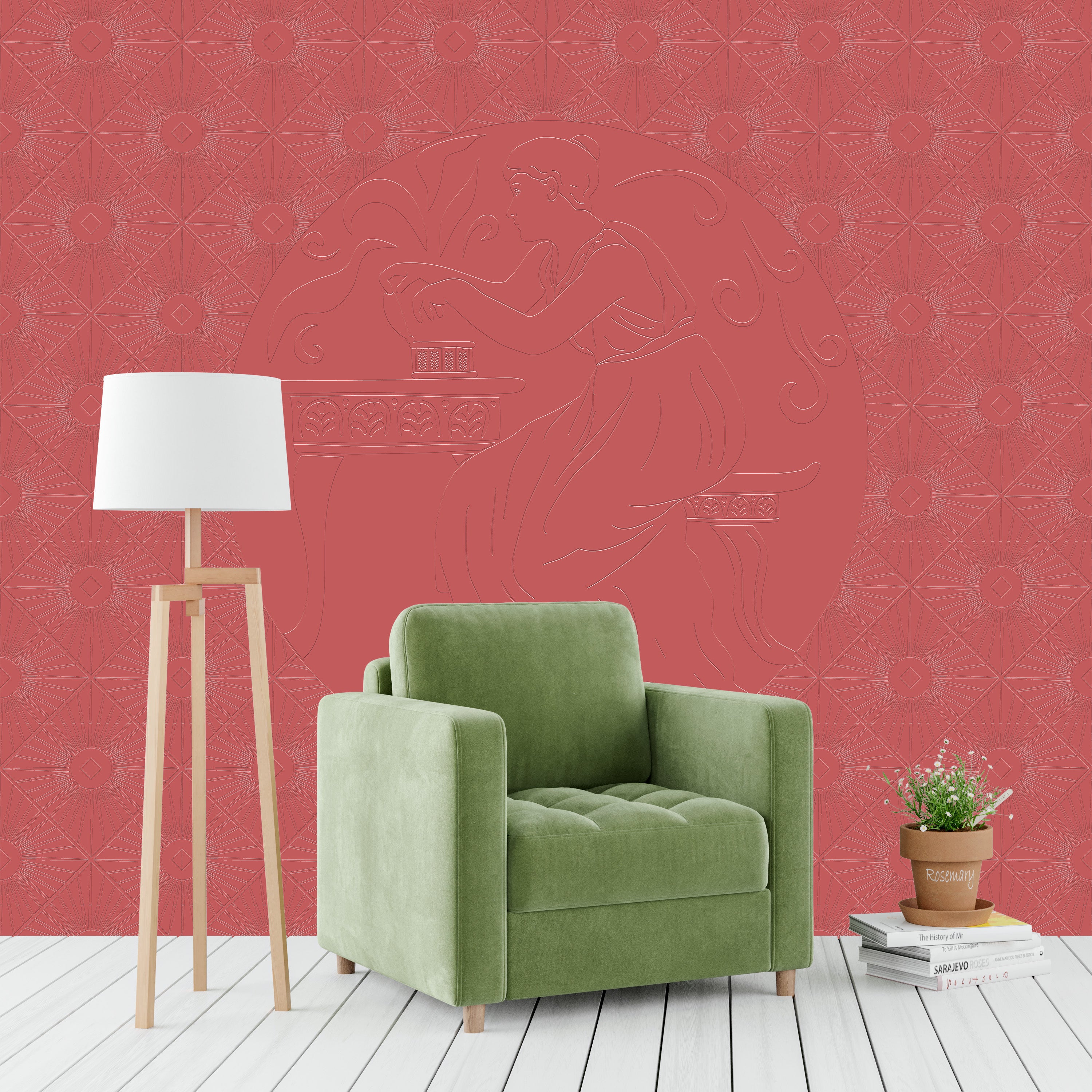 3D Grecian Reverie - Paintable Mural