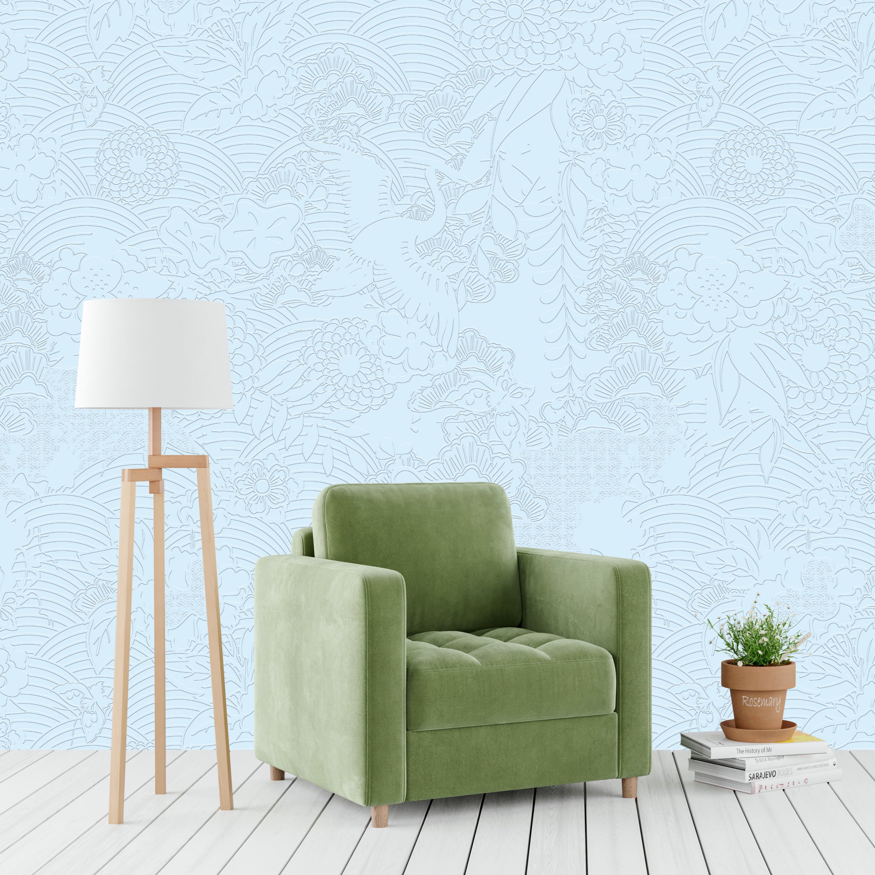 3D Blossom Horizon - Paintable Mural
