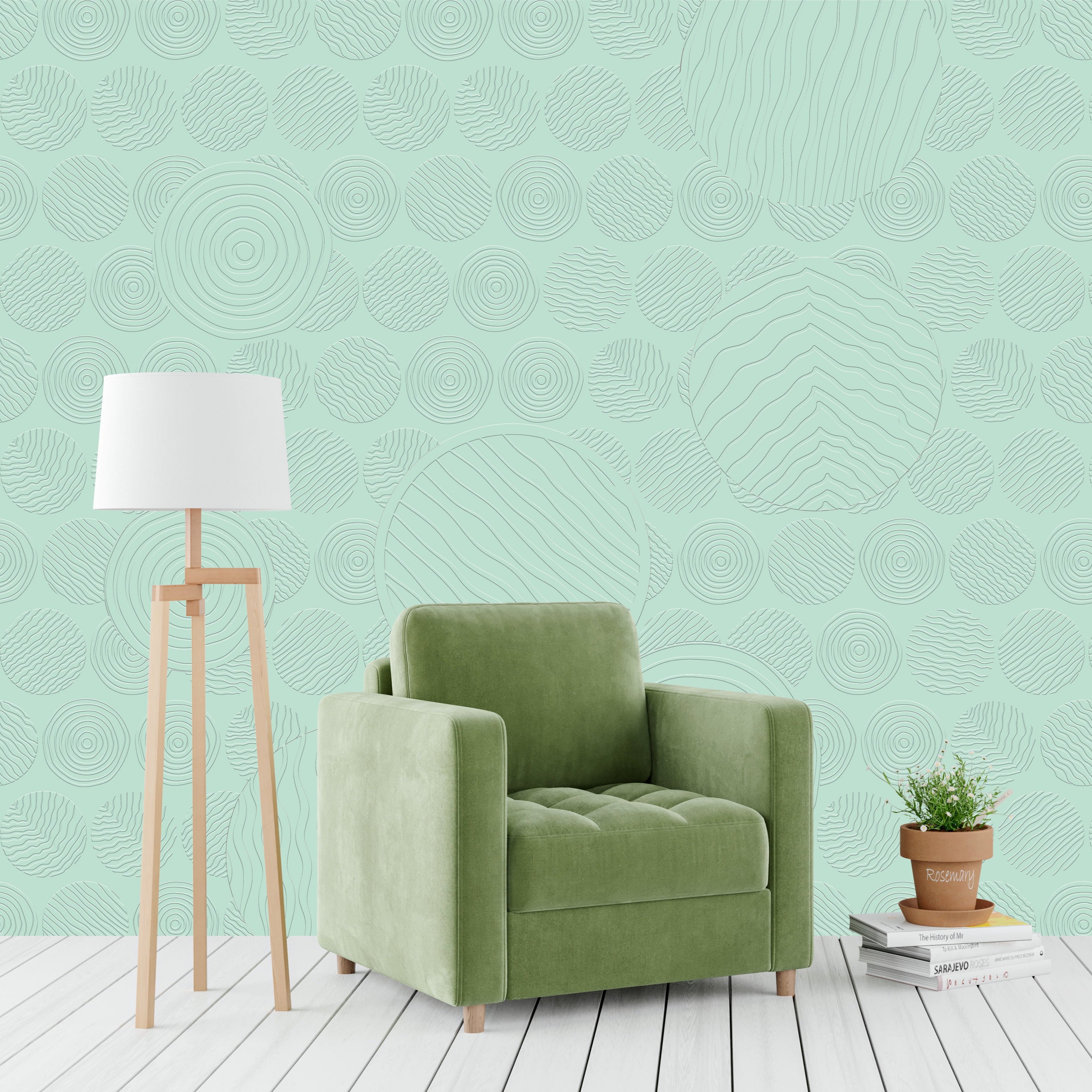 3D Amethyst Ripples - Paintable Mural