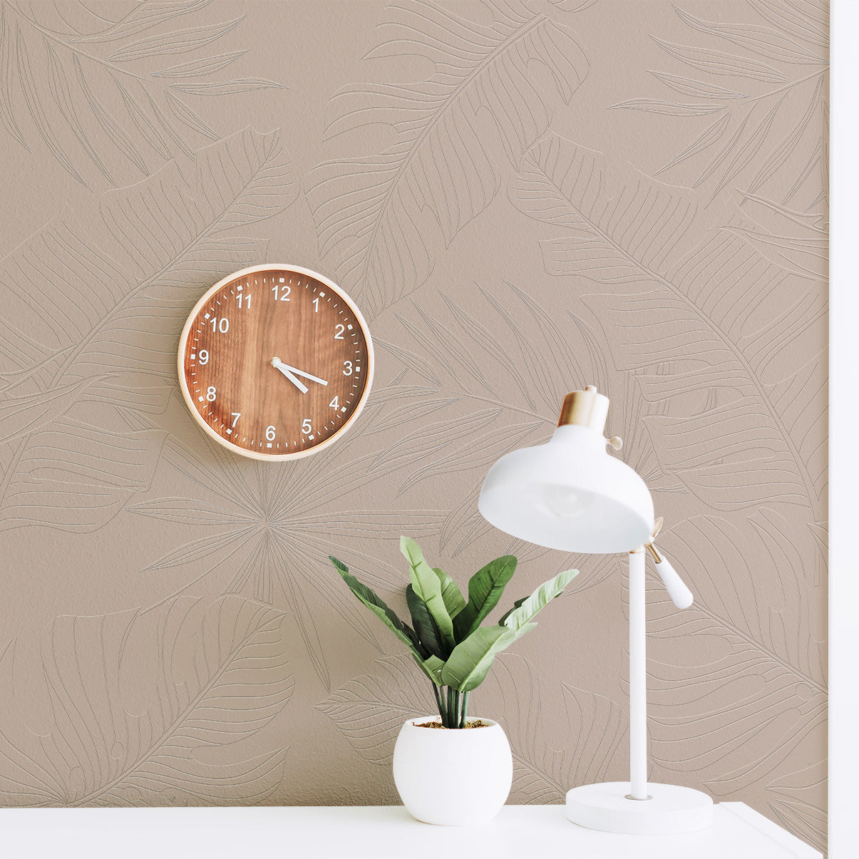 3D Botanical Haven Sculpt - Paintable Wallpaper