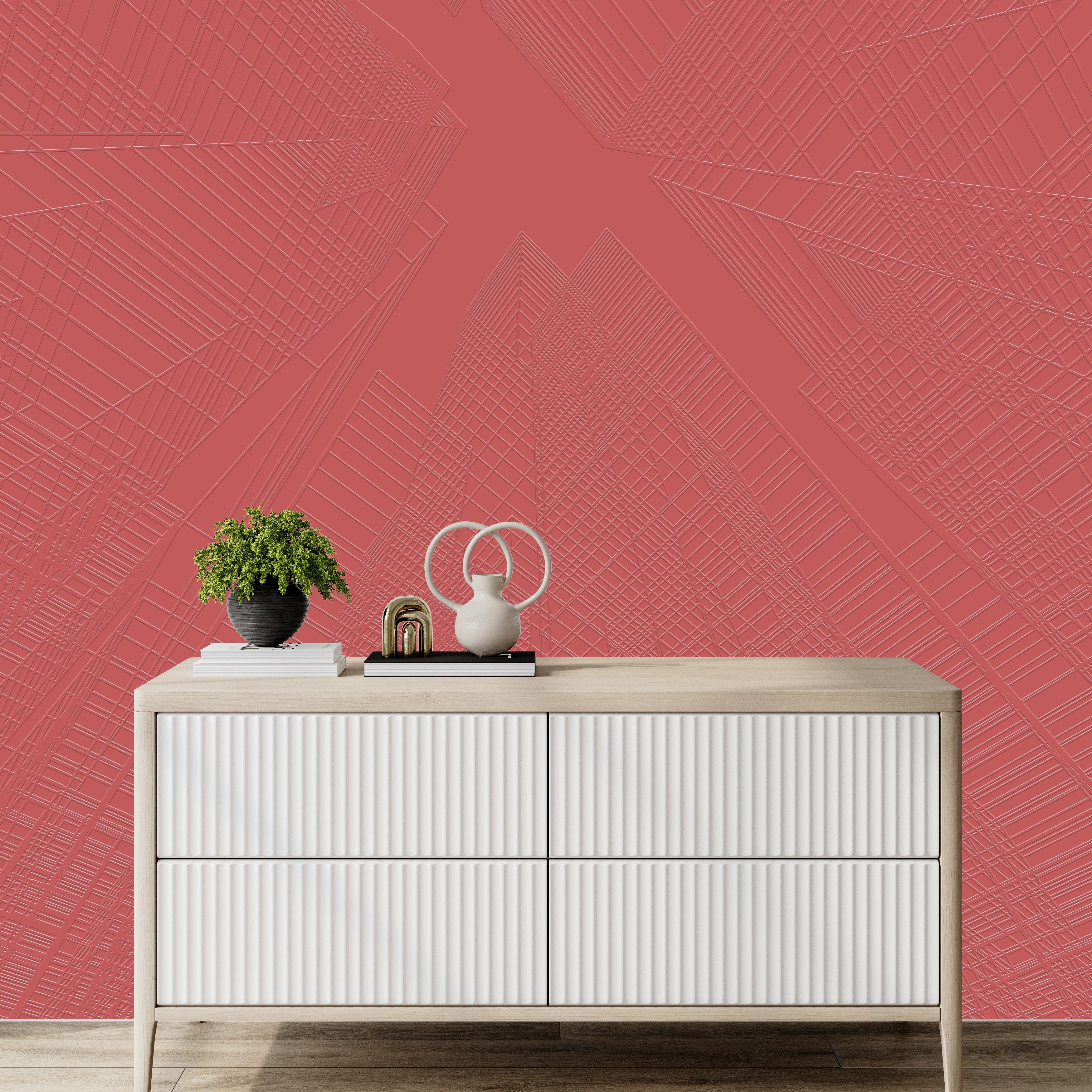 3D Abstract Architectural Patterns - Paintable Mural