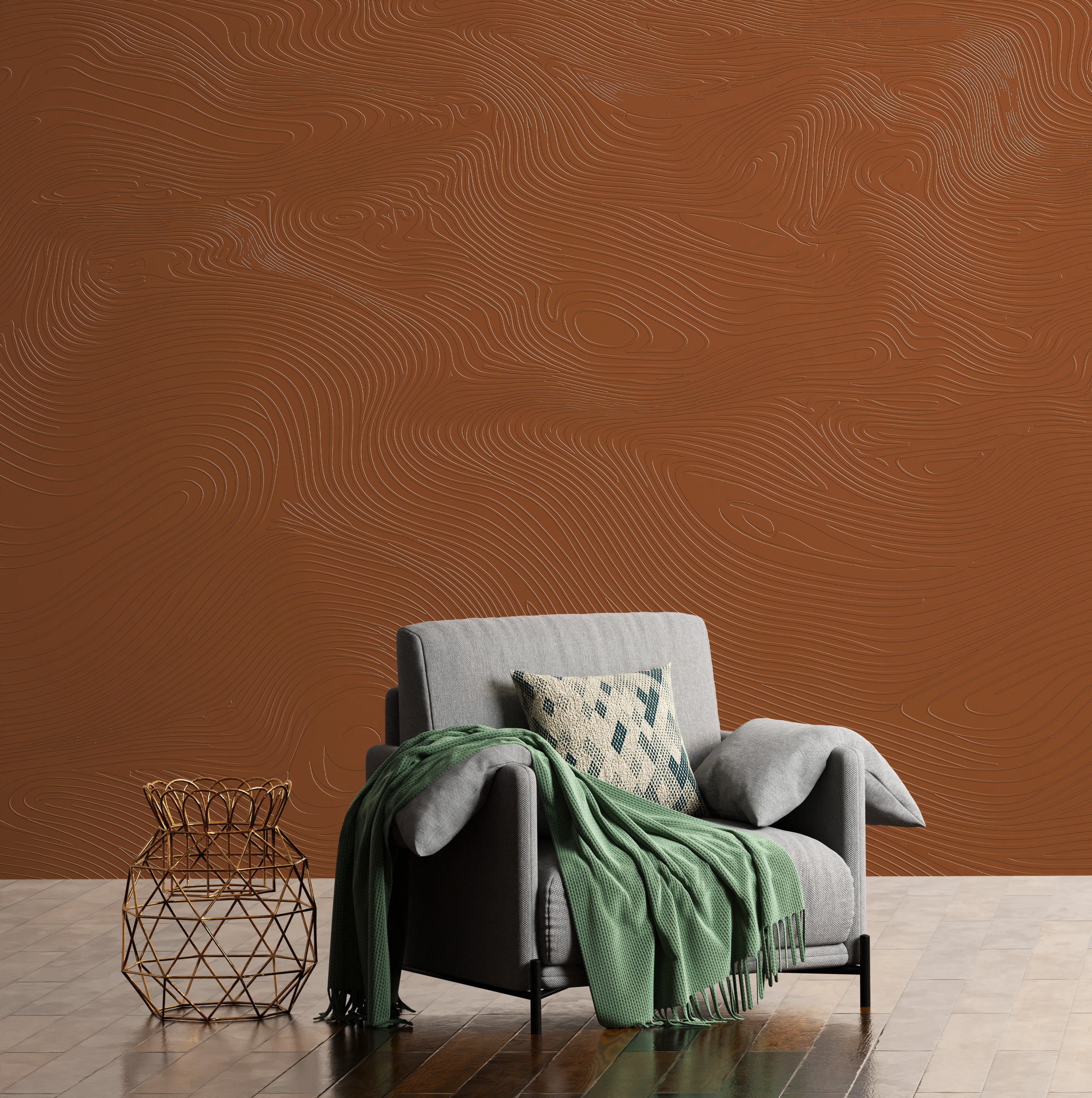 3D Flowing Rhythm - Paintable Mural