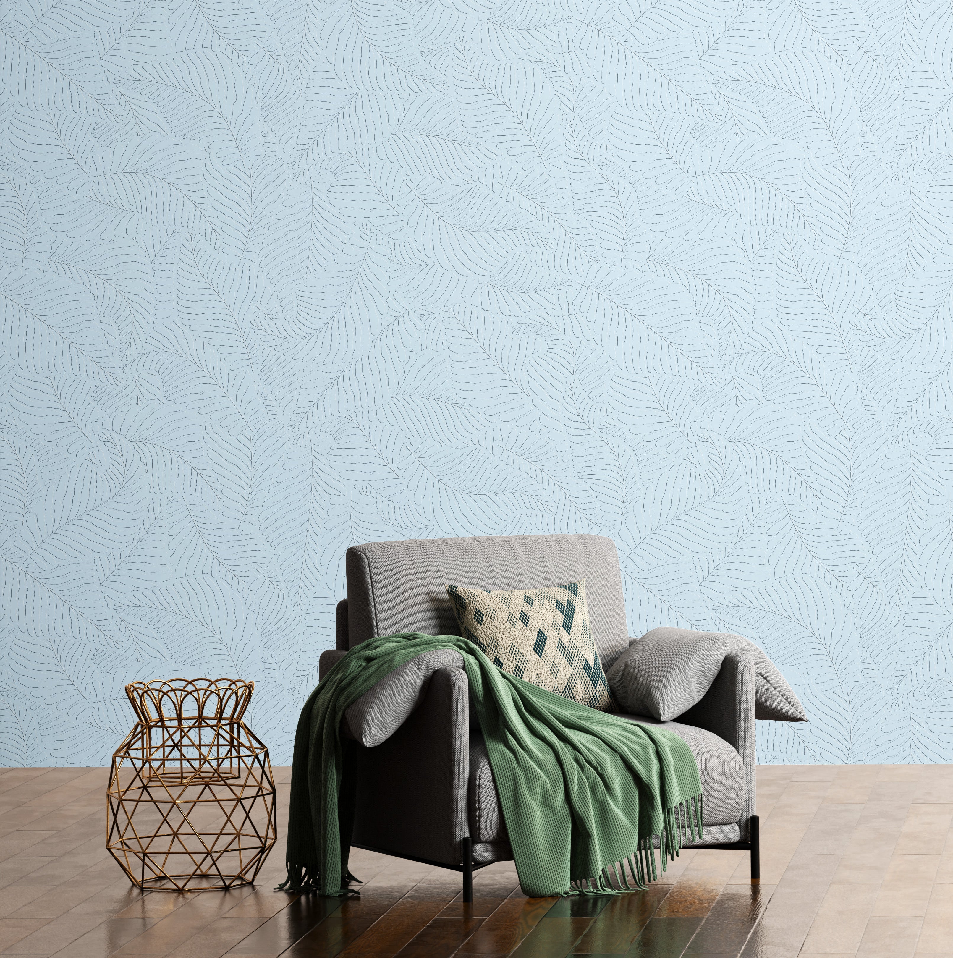 3D Botanical Silhouette - Paintable Mural