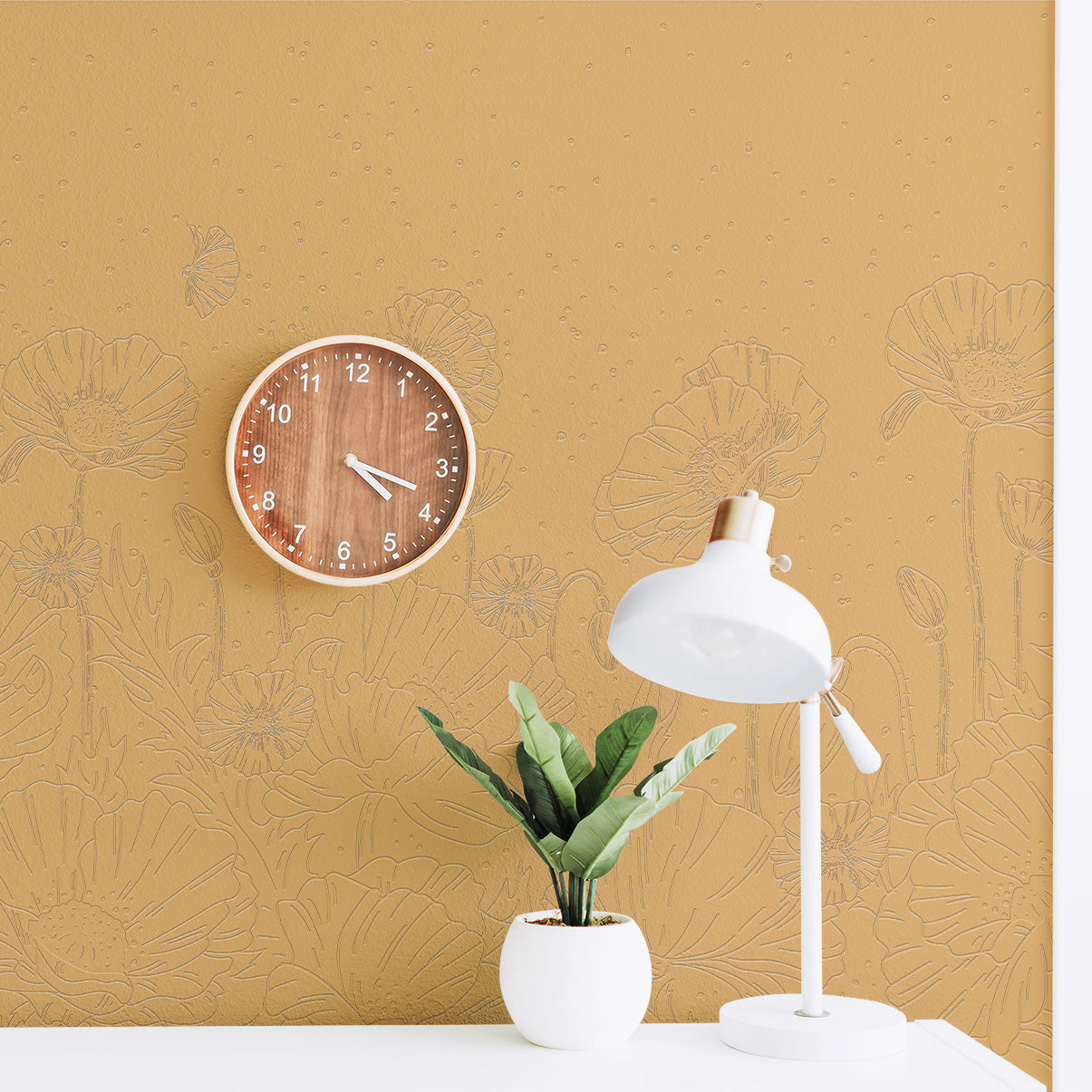 3D Poppy Meadow Relief - Paintable Mural