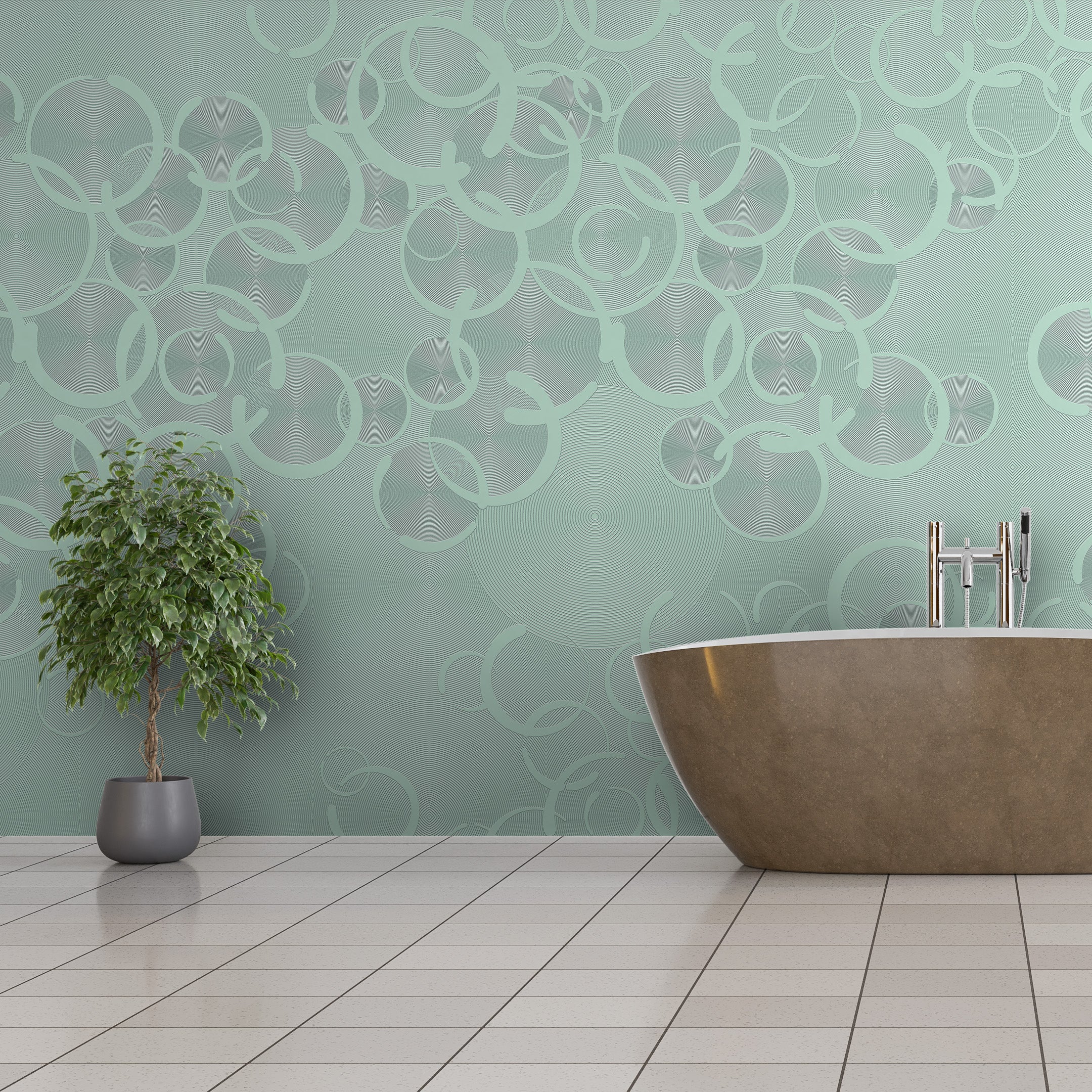 3D Ethereal Circles - Paintable Mural