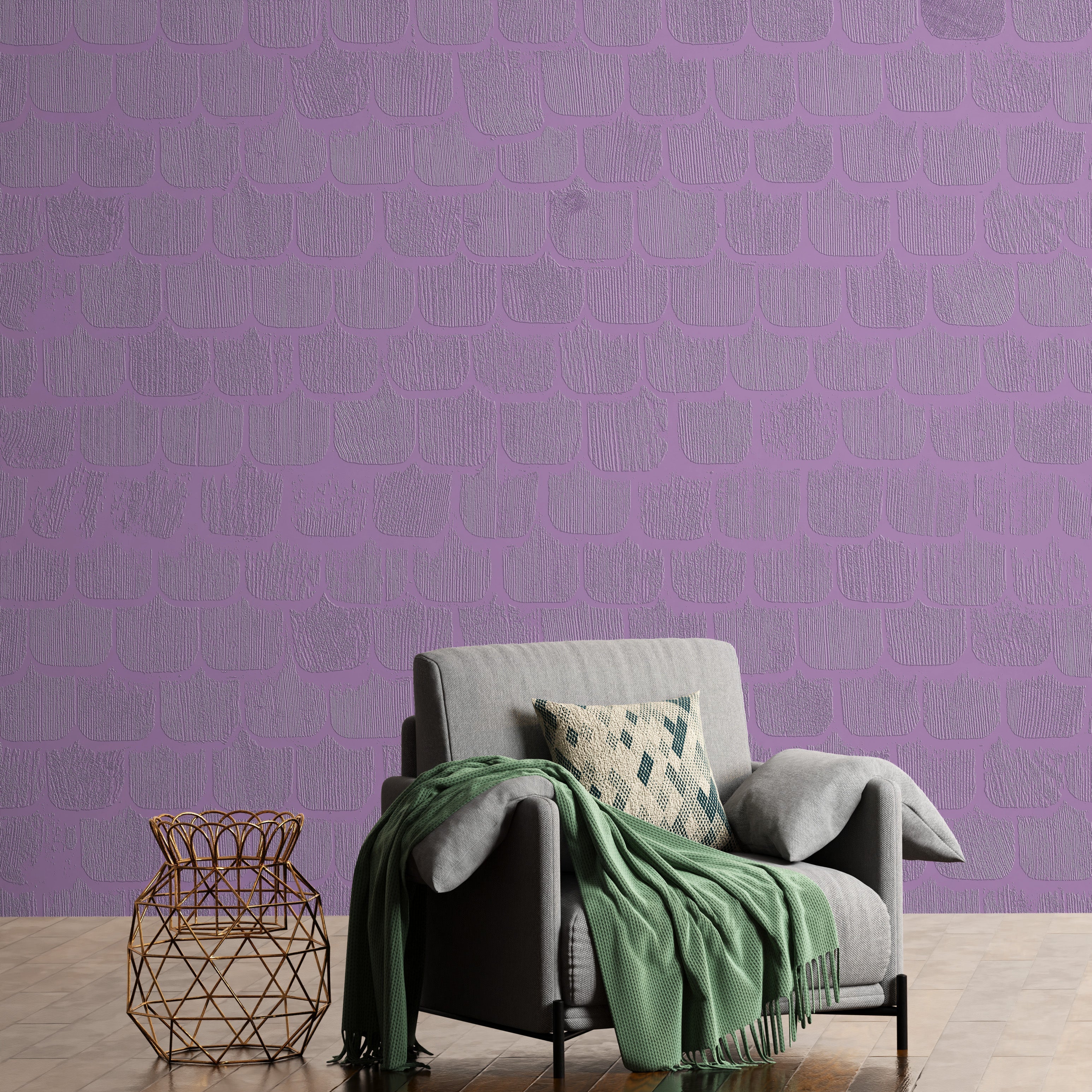 3D Abstract Scales - Paintable Mural