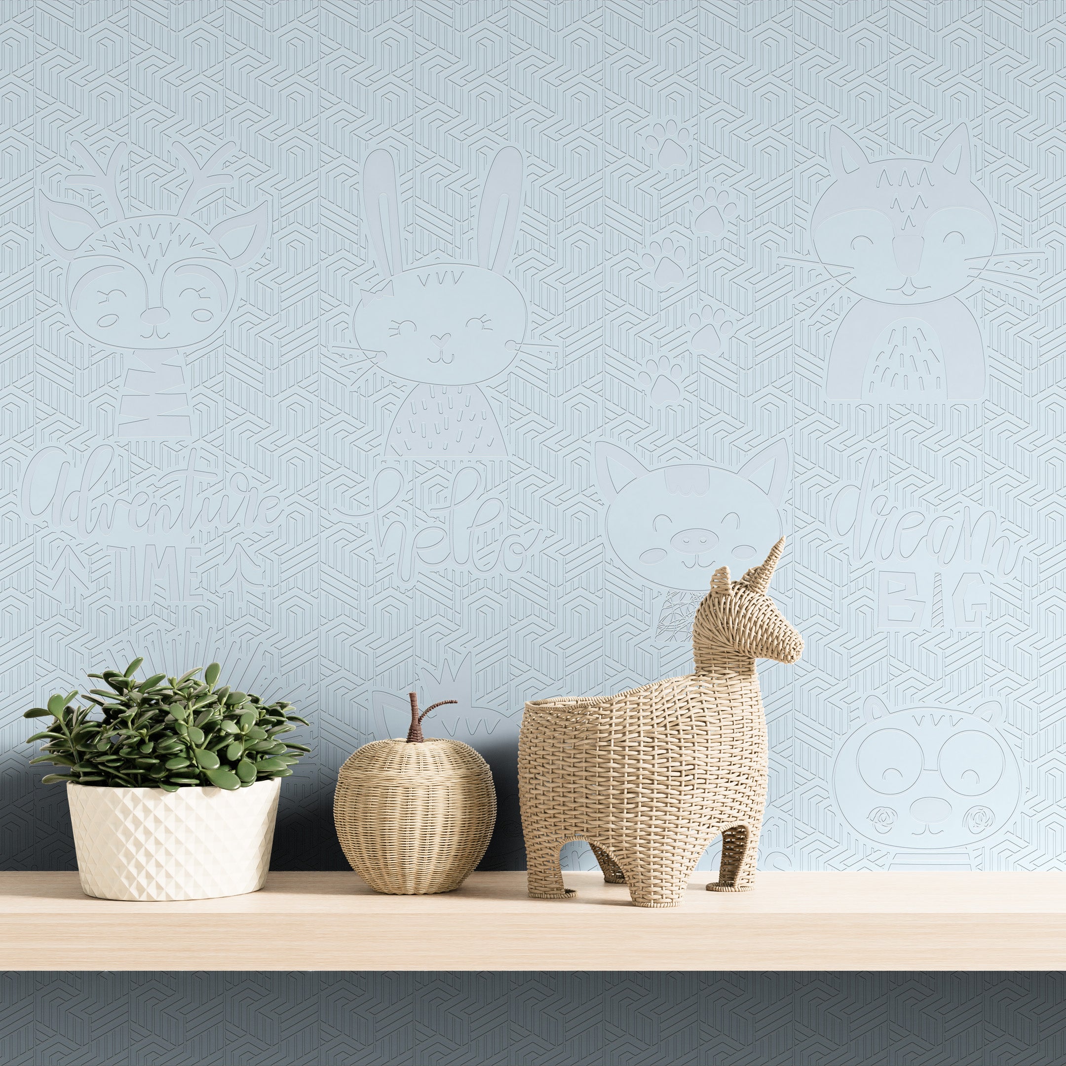 3D Animal Friends - Paintable Wallpaper