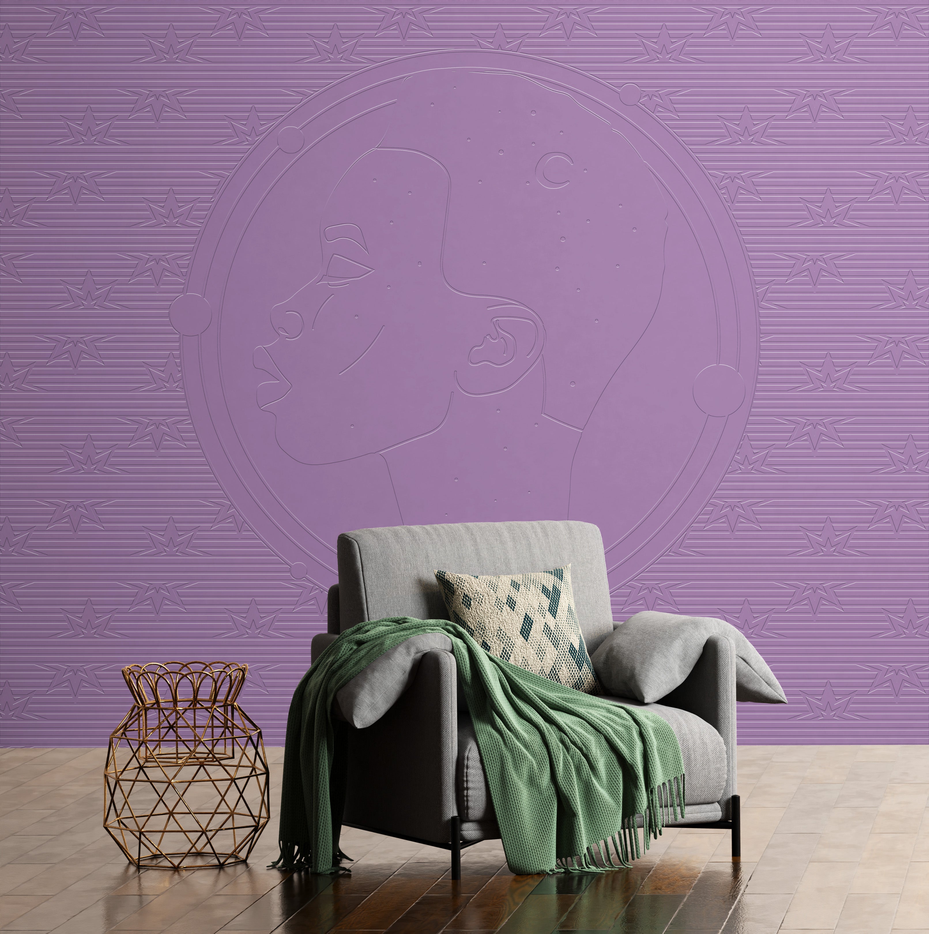 3D Celestial Reflection - Paintable Mural