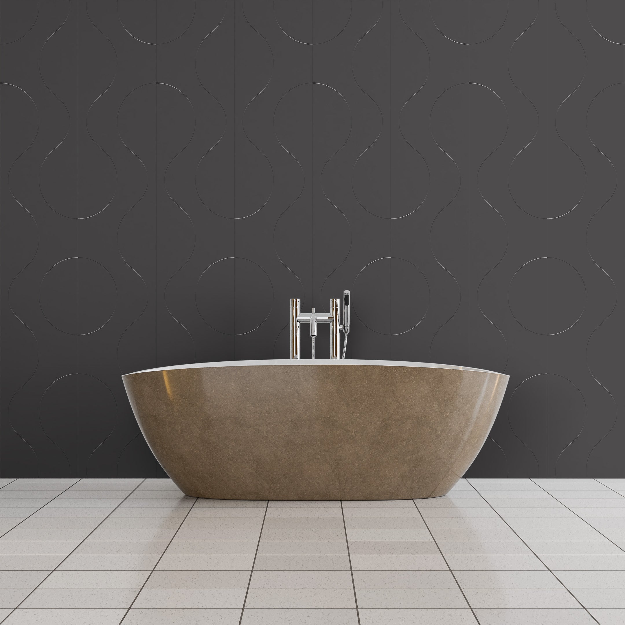 3D Retro Capsule Grid - Paintable Wallpaper