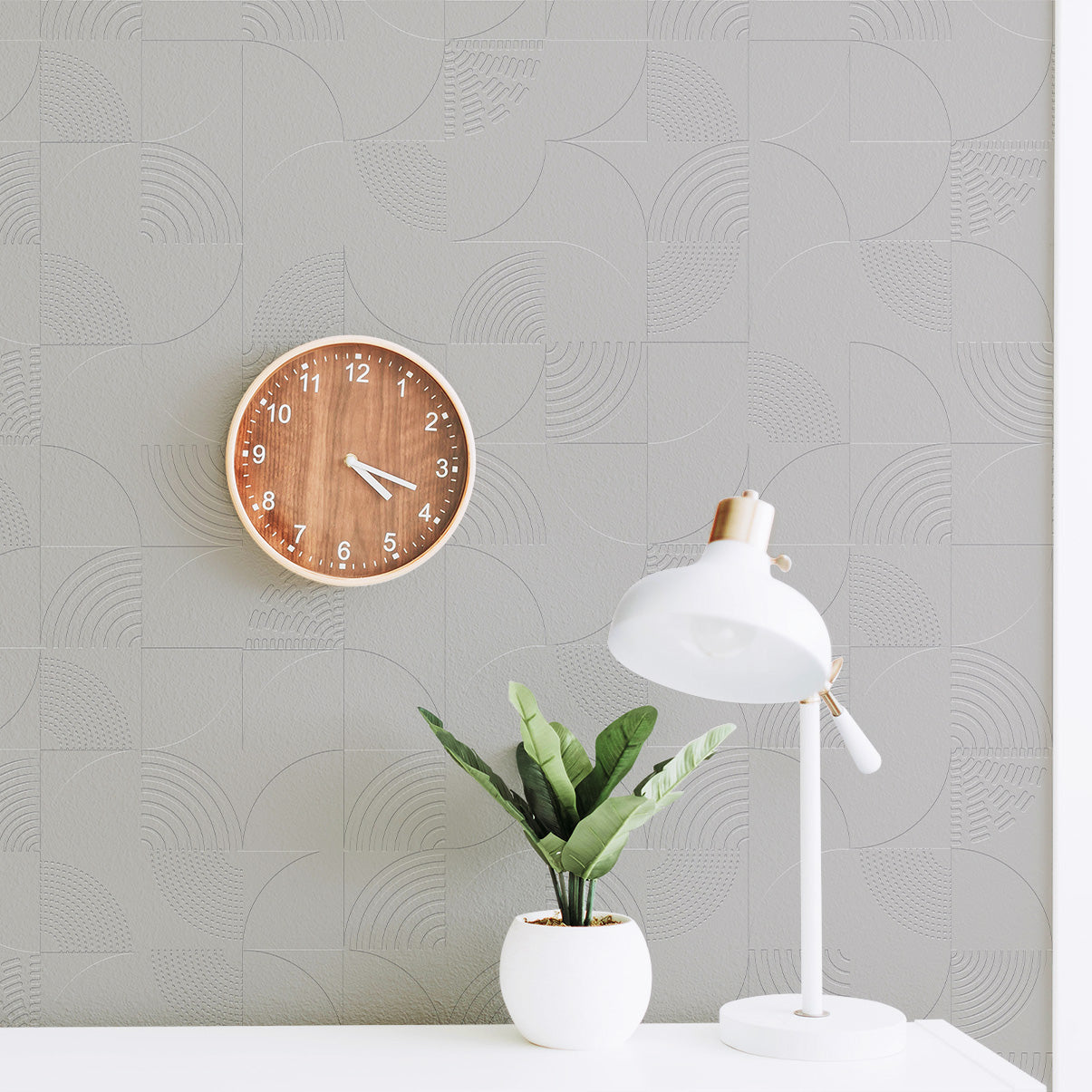 3D Geometric Radial Arc - Paintable Wallpaper