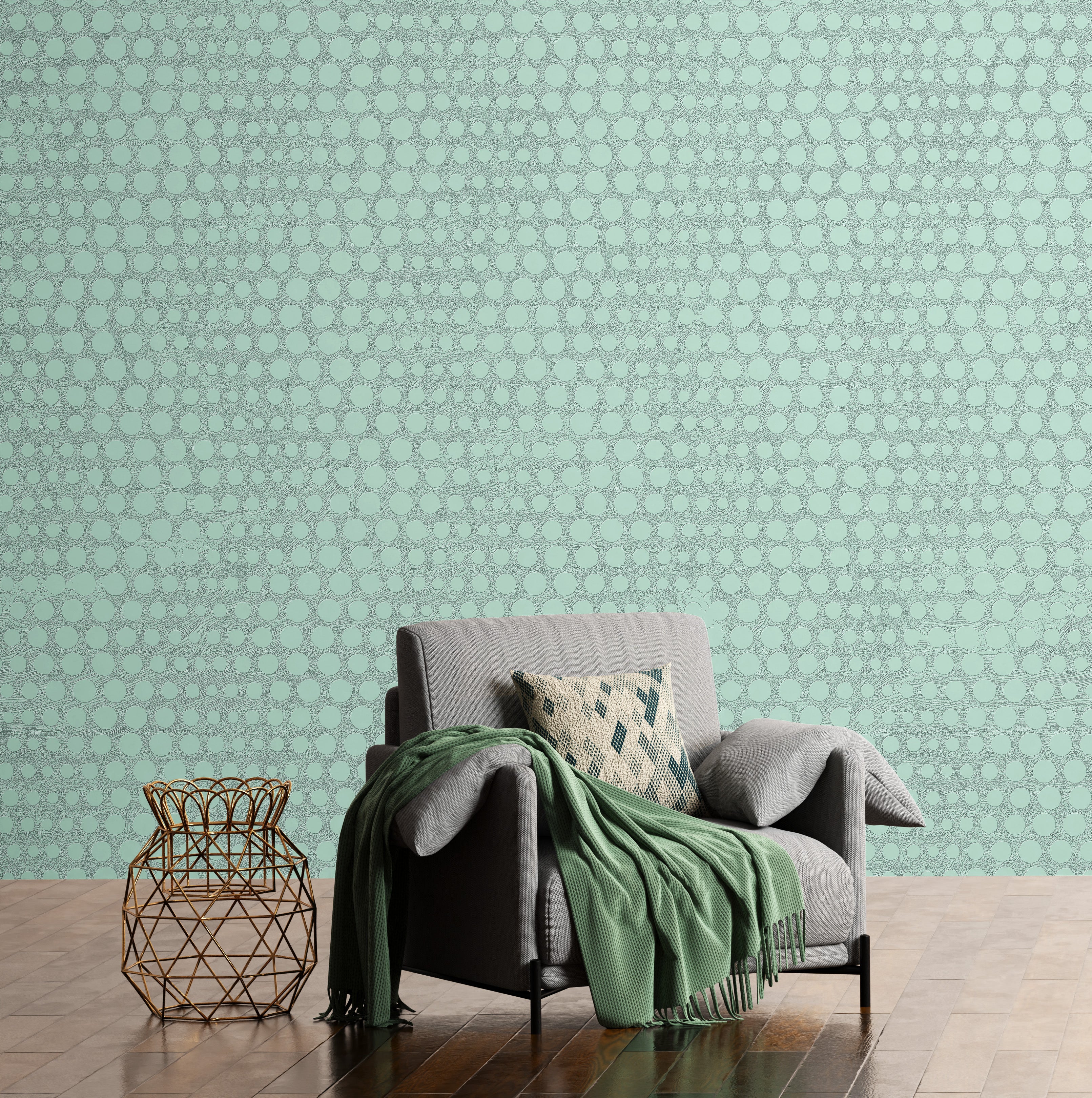 3D Delicate Dots - Paintable Wallpaper